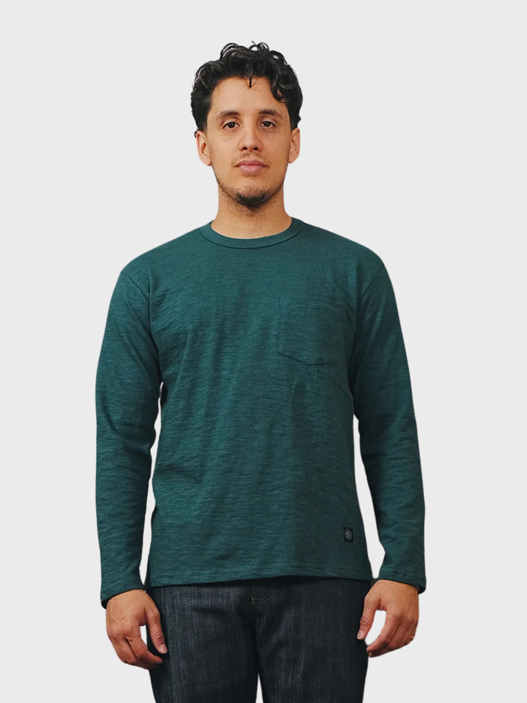 Outclass Double Slub L/S Pocket T-Shirt - Spruce-Men's T-Shirts-Brooklyn-Vancouver-Yaletown-Canada
