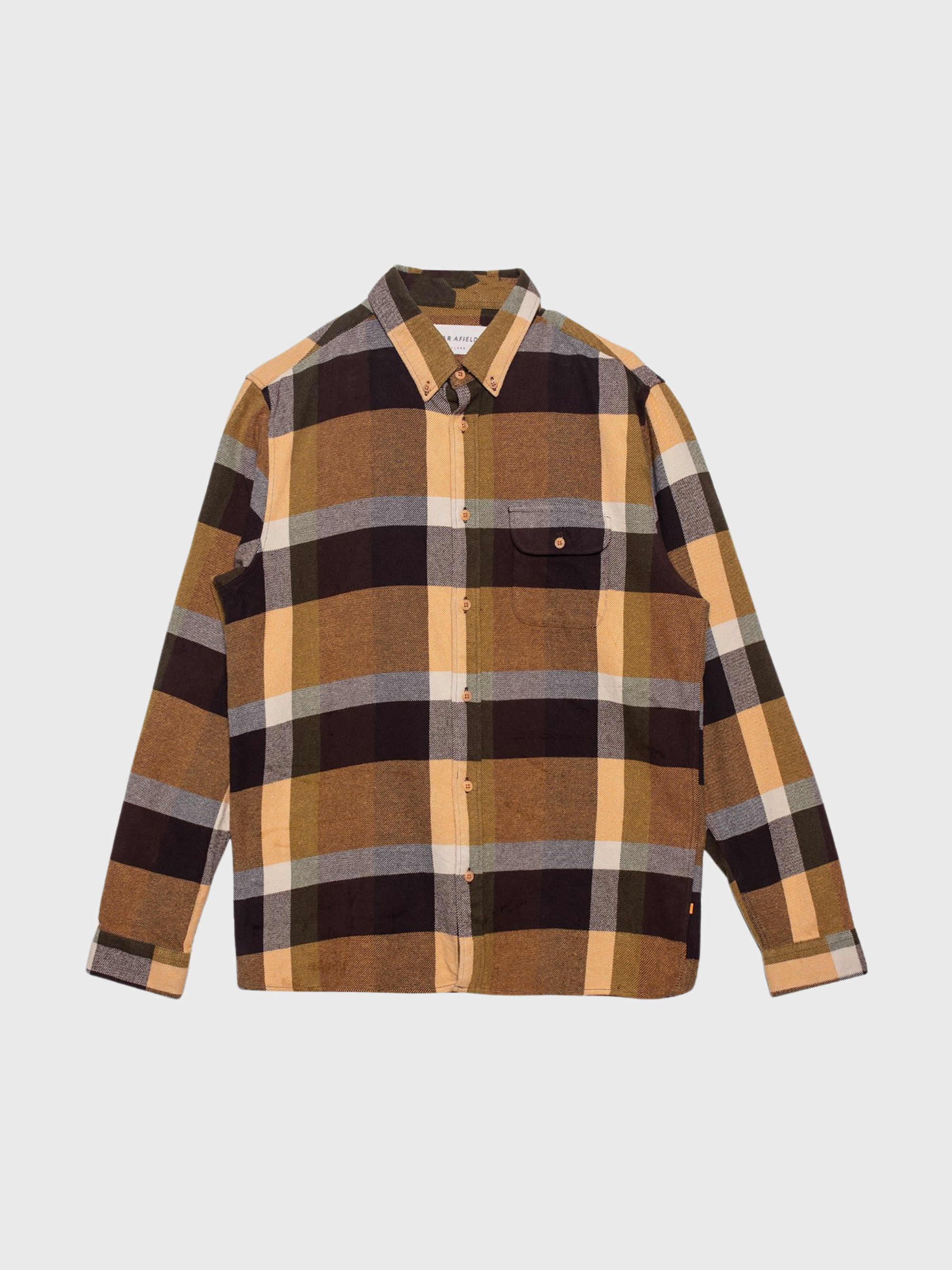 Far Afield Larry Long Sleeve Shirt - Regular Fit - Yellow/Multi Checked-Men's Shirts-Brooklyn-Vancouver-Yaletown-Canada