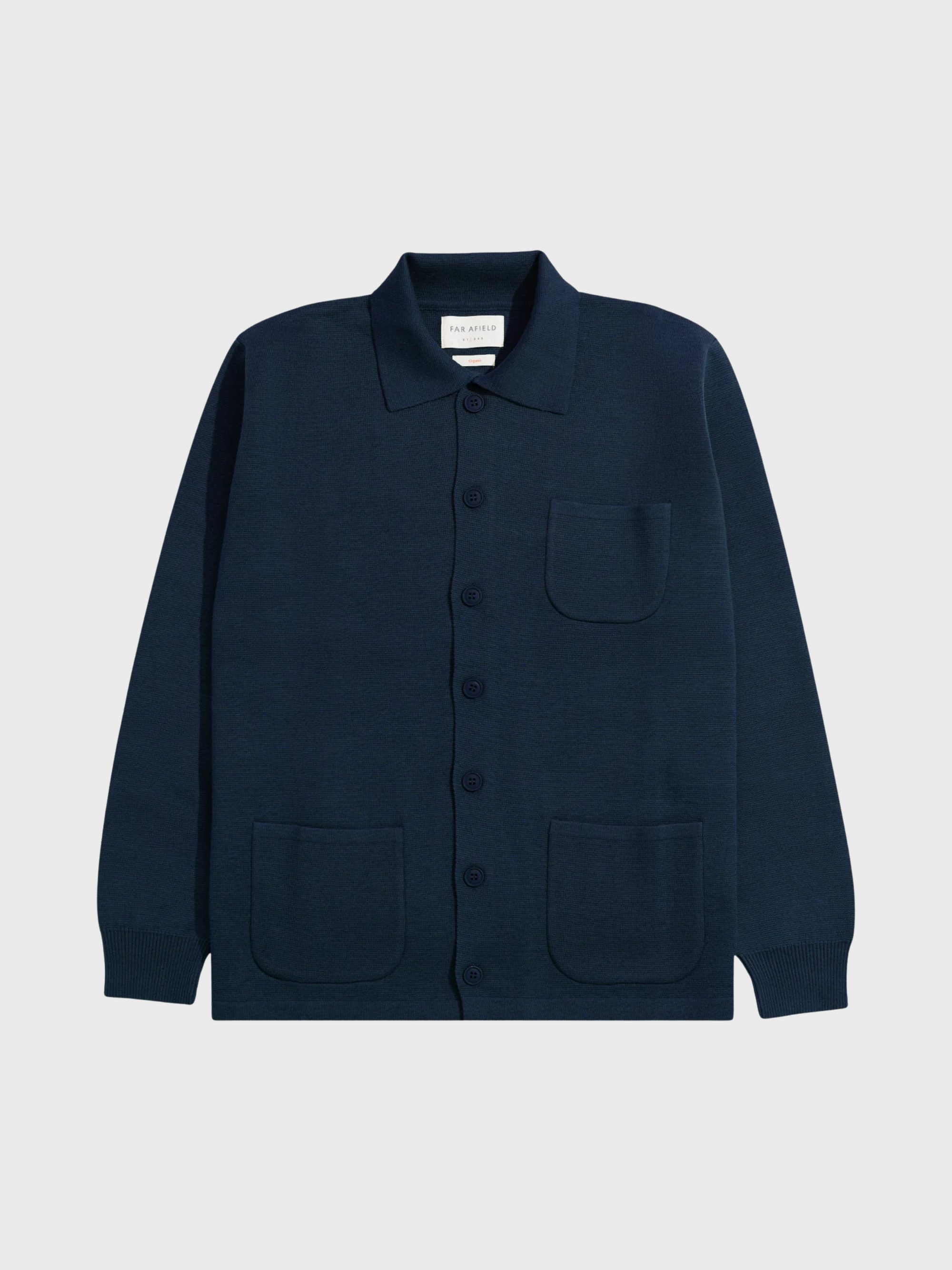 Far Afield Station Cardigan - Navy Iris-Men's Sweaters-Brooklyn-Vancouver-Yaletown-Canada