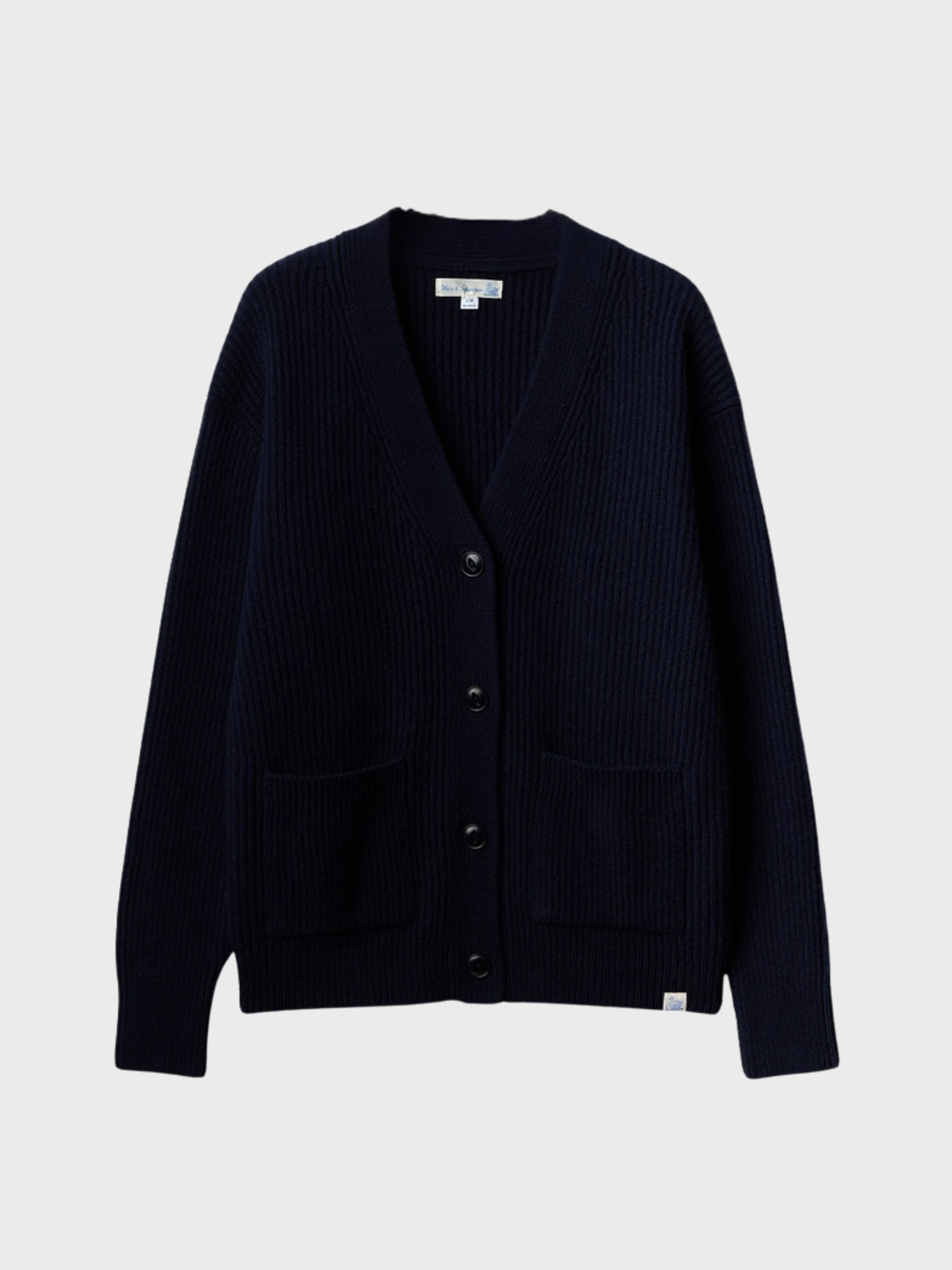 Merz Cardigan, Merino Wool-Cashmere Blend - dark navy-Men's Sweaters-Brooklyn-Vancouver-Yaletown-Canada