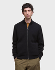 Barbour Milburn Zip Through Knitted Jumper - Black-Men's Sweaters-Brooklyn-Vancouver-Yaletown-Canada