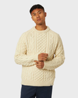 Peregrine Hudson Aran Jumper - Cream-Men's Sweaters-Brooklyn-Vancouver-Yaletown-Canada