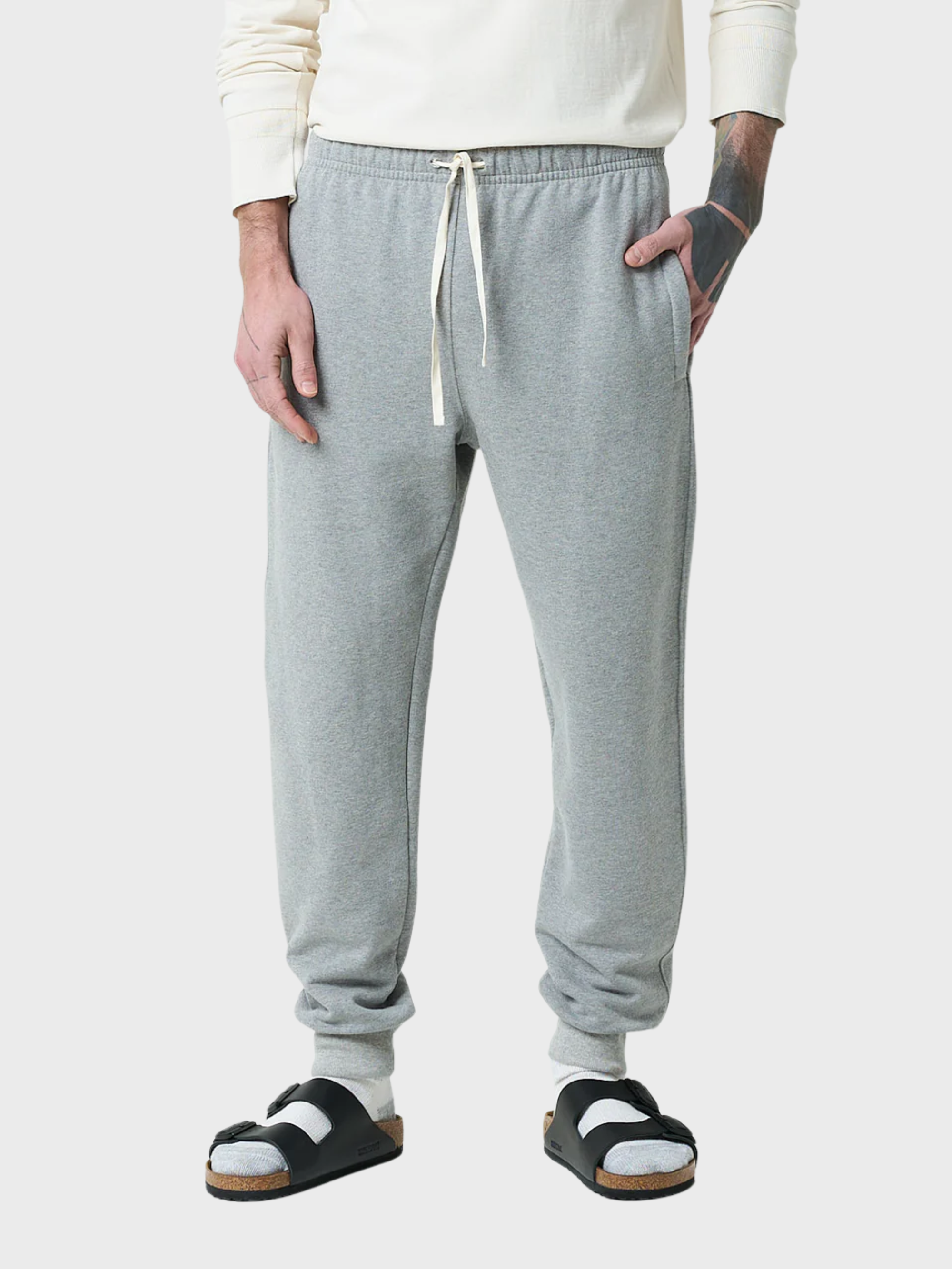 Merz Men's Loopwheeled Sweatpants - grey mel.-Men's Pants-Brooklyn-Vancouver-Yaletown-Canada