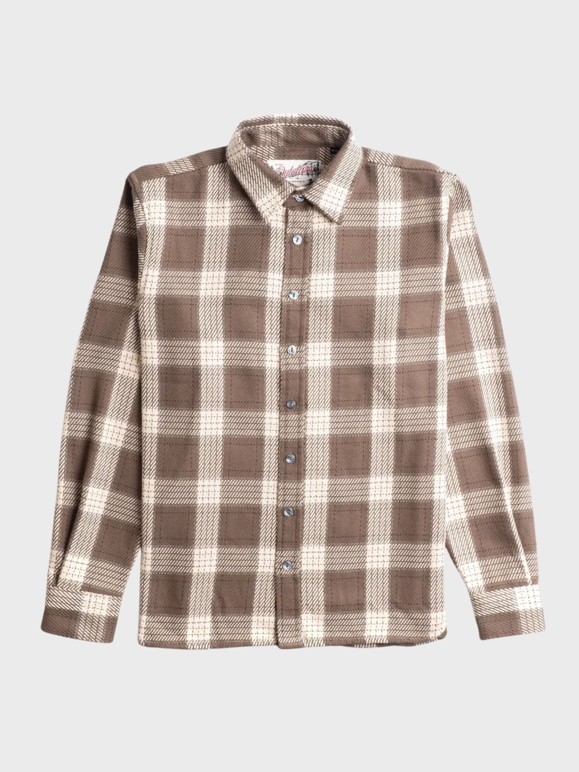Outclass Easy Shirt - Taupe Check-Men's Shirts-Brooklyn-Vancouver-Yaletown-Canada