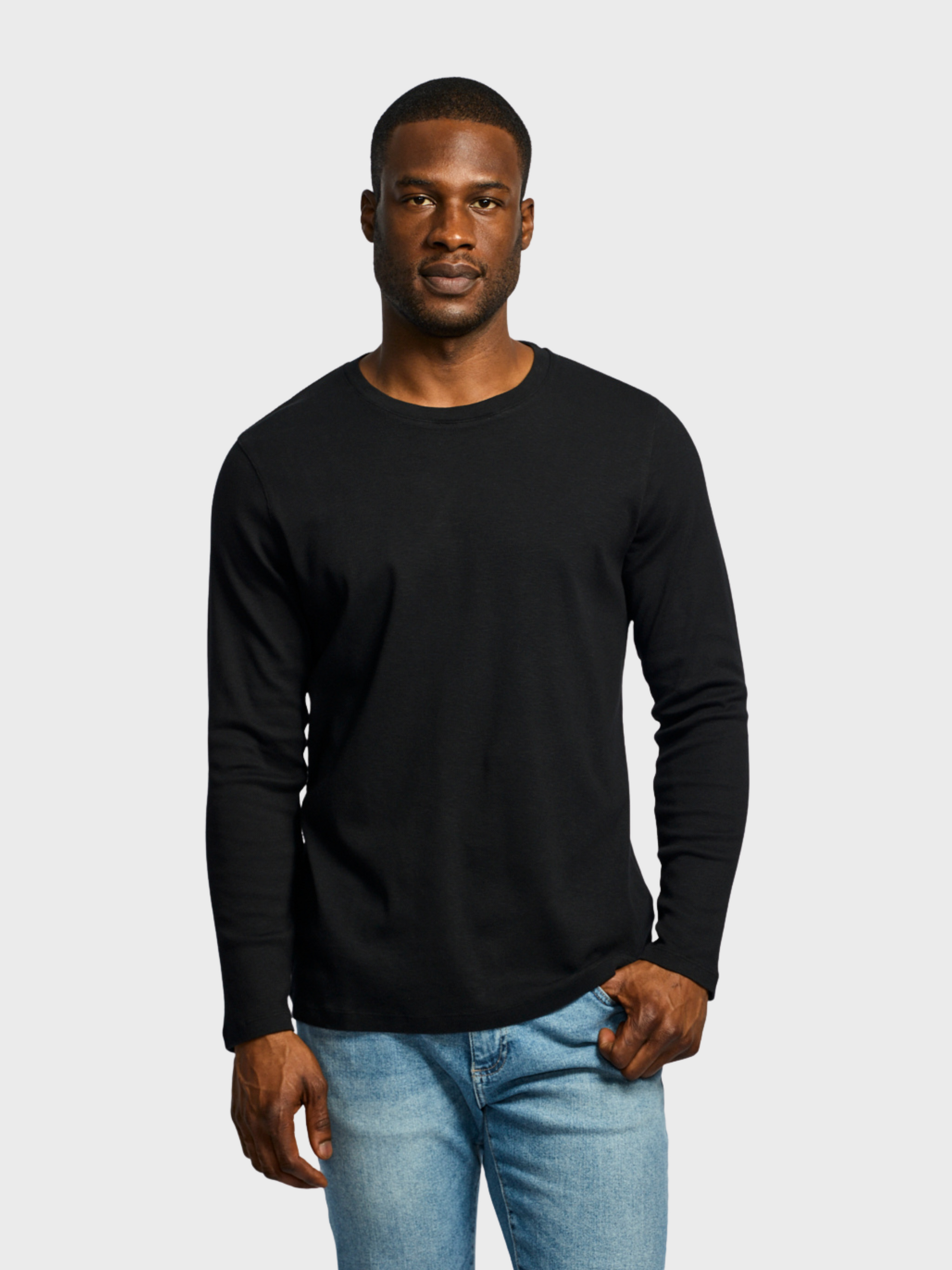 Easy Mondays L/S Crew Slub Black-Men's T-Shirts-Brooklyn-Vancouver-Yaletown-Canada