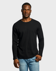 Easy Mondays L/S Crew Slub Black-Men's T-Shirts-Brooklyn-Vancouver-Yaletown-Canada