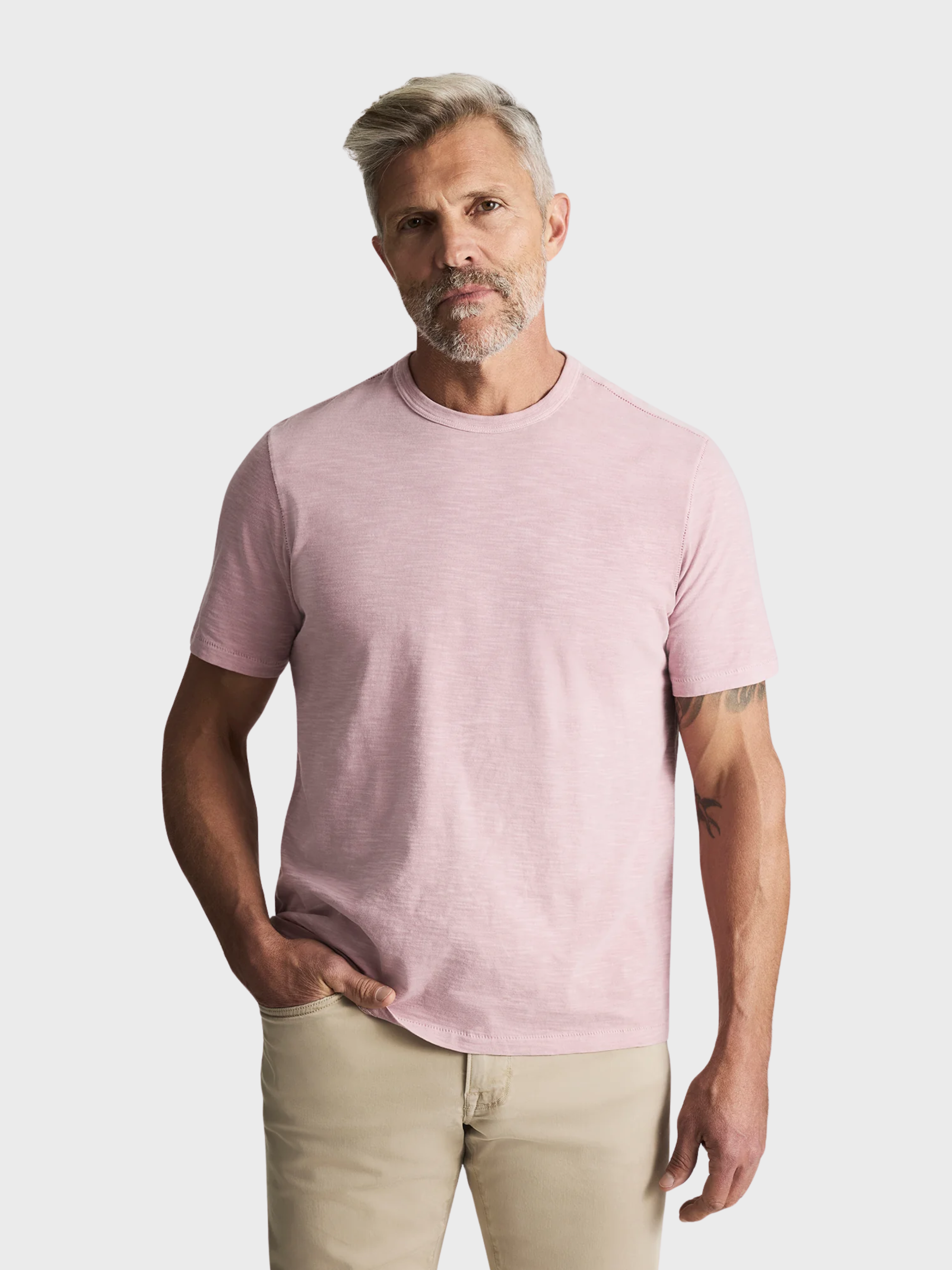 34 Heritage Slub Crew Neck Tshirt Woodrose-Men's T-Shirts-Brooklyn-Vancouver-Yaletown-Canada