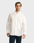 34 Heritage Linen Shirt White-Men's Shirts-Brooklyn-Vancouver-Yaletown-Canada