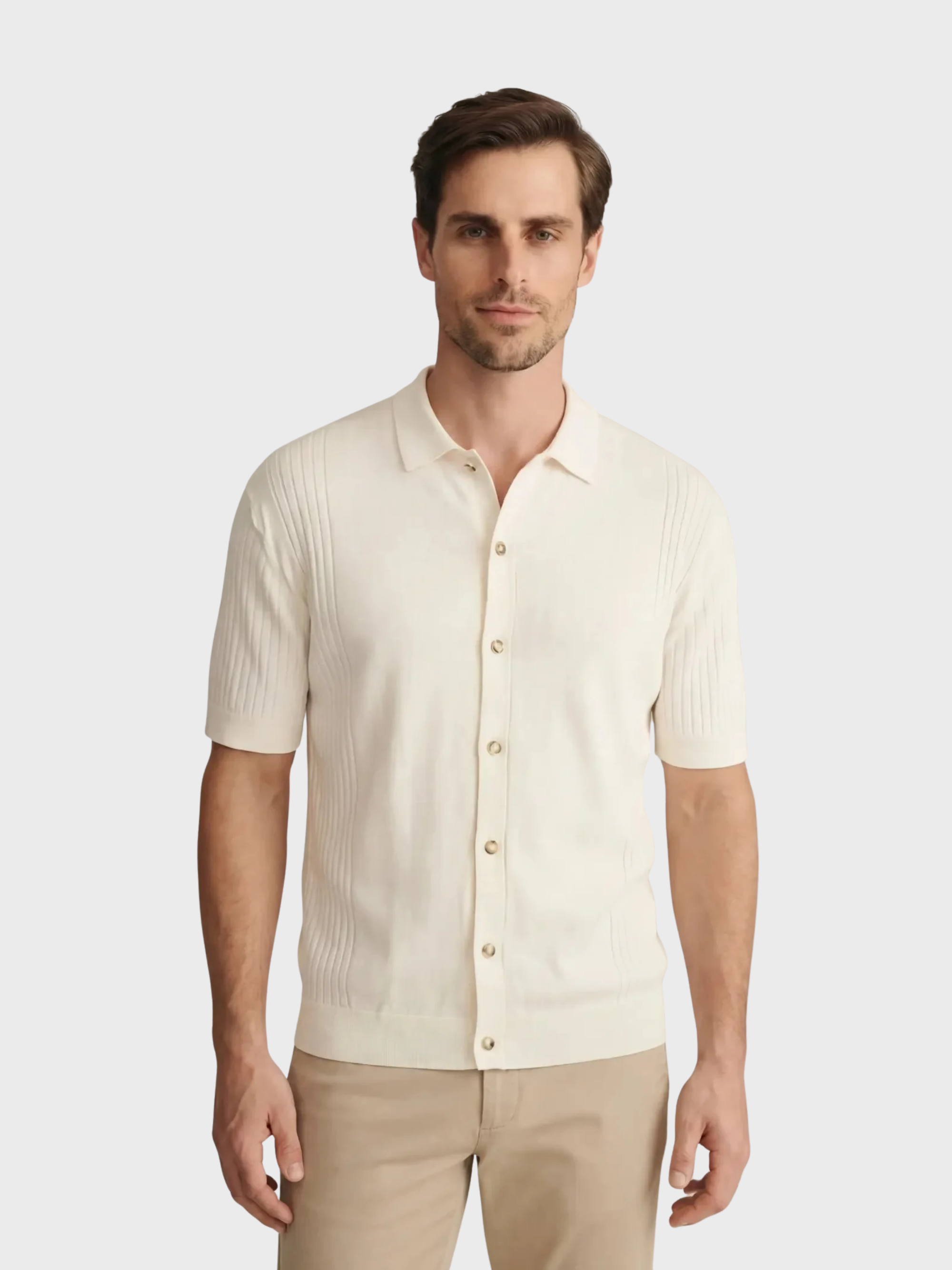 34 Heritage Button Down Sweater Silver Birch-Men's Sweaters-Brooklyn-Vancouver-Yaletown-Canada