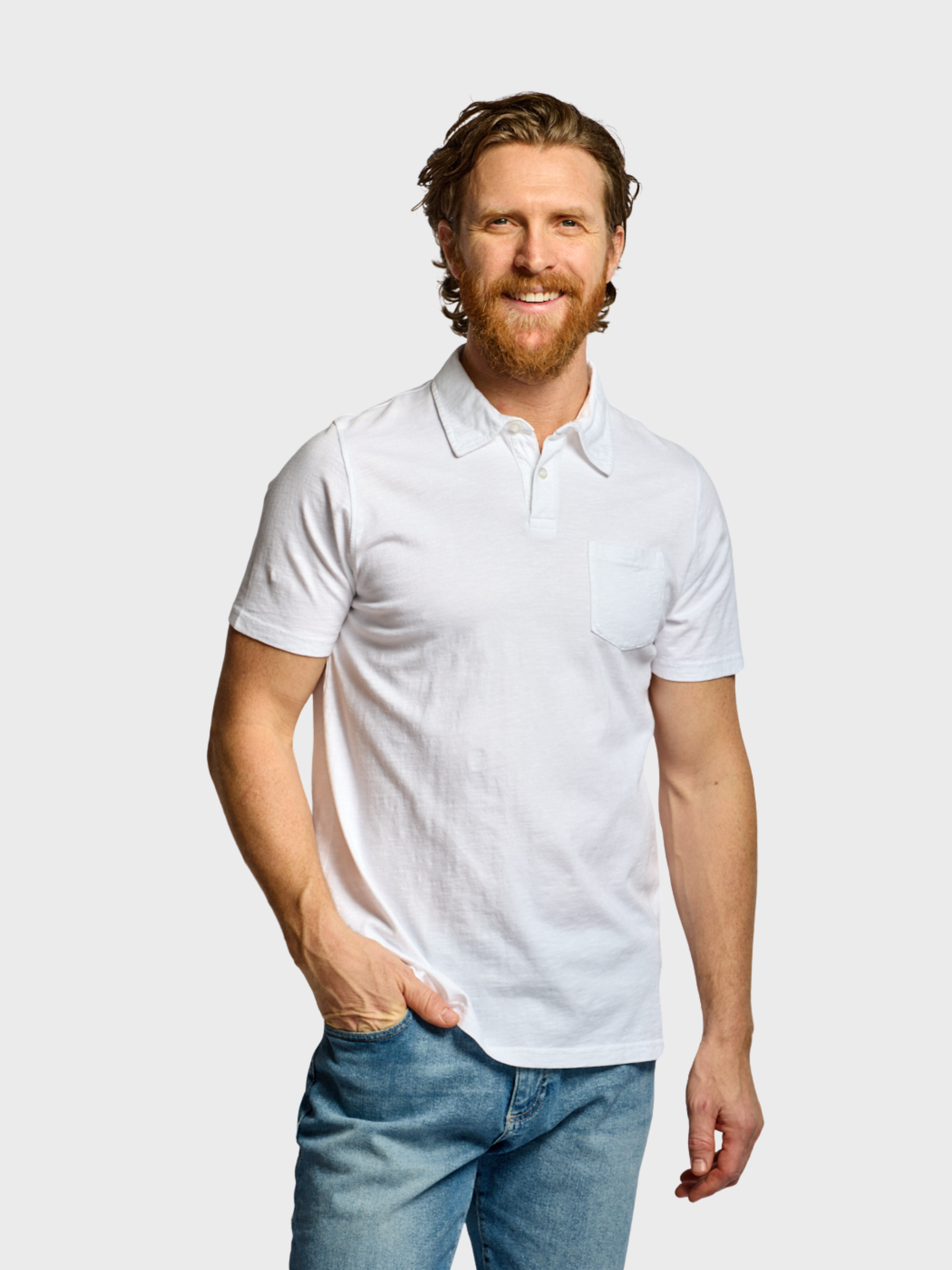 Easy Mondays Slub Cotton Polo White-Men's T-Shirts-Brooklyn-Vancouver-Yaletown-Canada