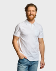 Easy Mondays Slub Cotton Polo White-Men's T-Shirts-Brooklyn-Vancouver-Yaletown-Canada