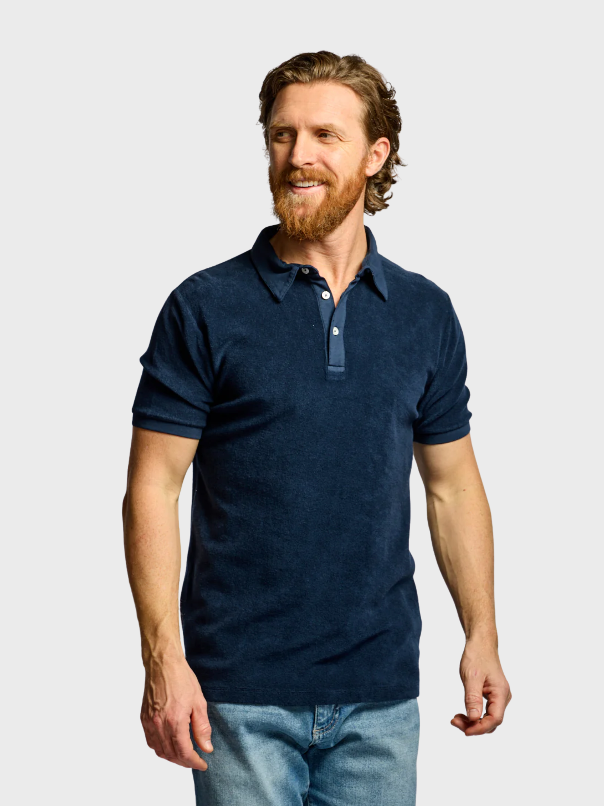 Easy Mondays Towel Terry Polo Navy-Men's T-Shirts-Brooklyn-Vancouver-Yaletown-Canada