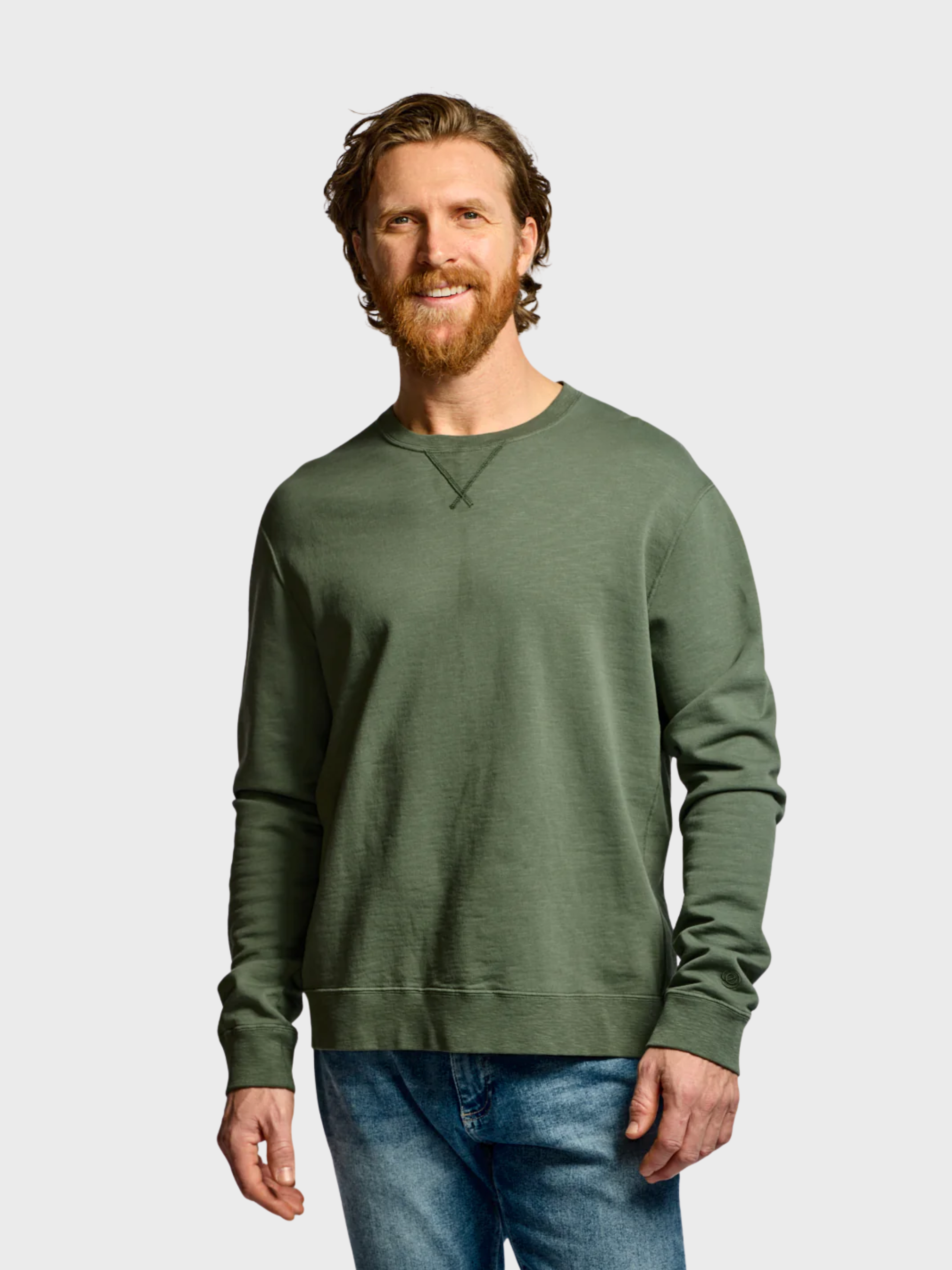 Easy Mondays Slub Cotton Sweatshirt Thyme-Men's Sweatshirts-Brooklyn-Vancouver-Yaletown-Canada
