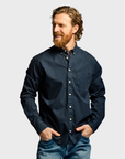 Easy Mondays Stretch Poplin Shirt Navy-Men's Shirts-Brooklyn-Vancouver-Yaletown-Canada