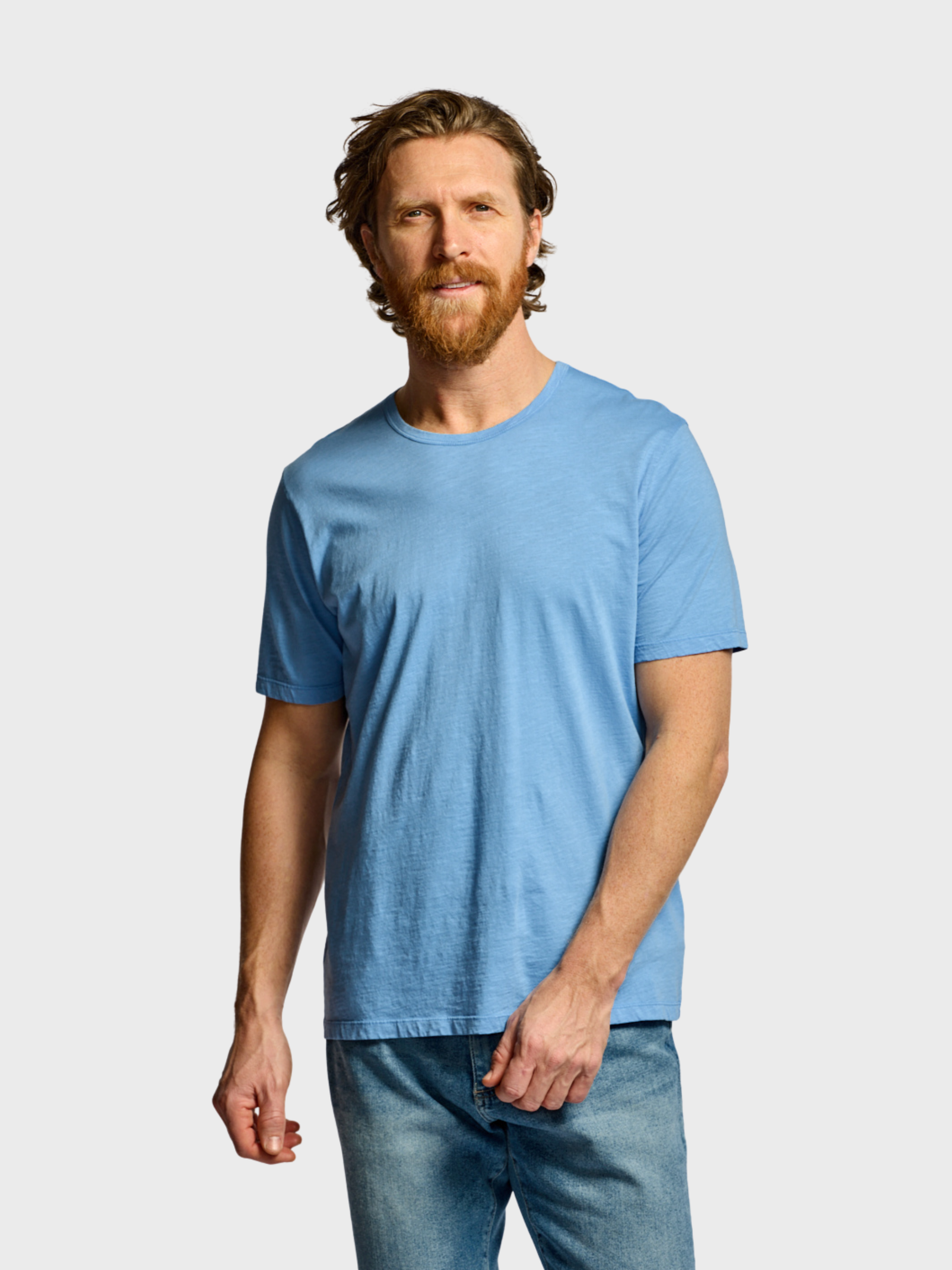 Easy Mondays Slub Cotton T Azure-Men's T-Shirts-Brooklyn-Vancouver-Yaletown-Canada