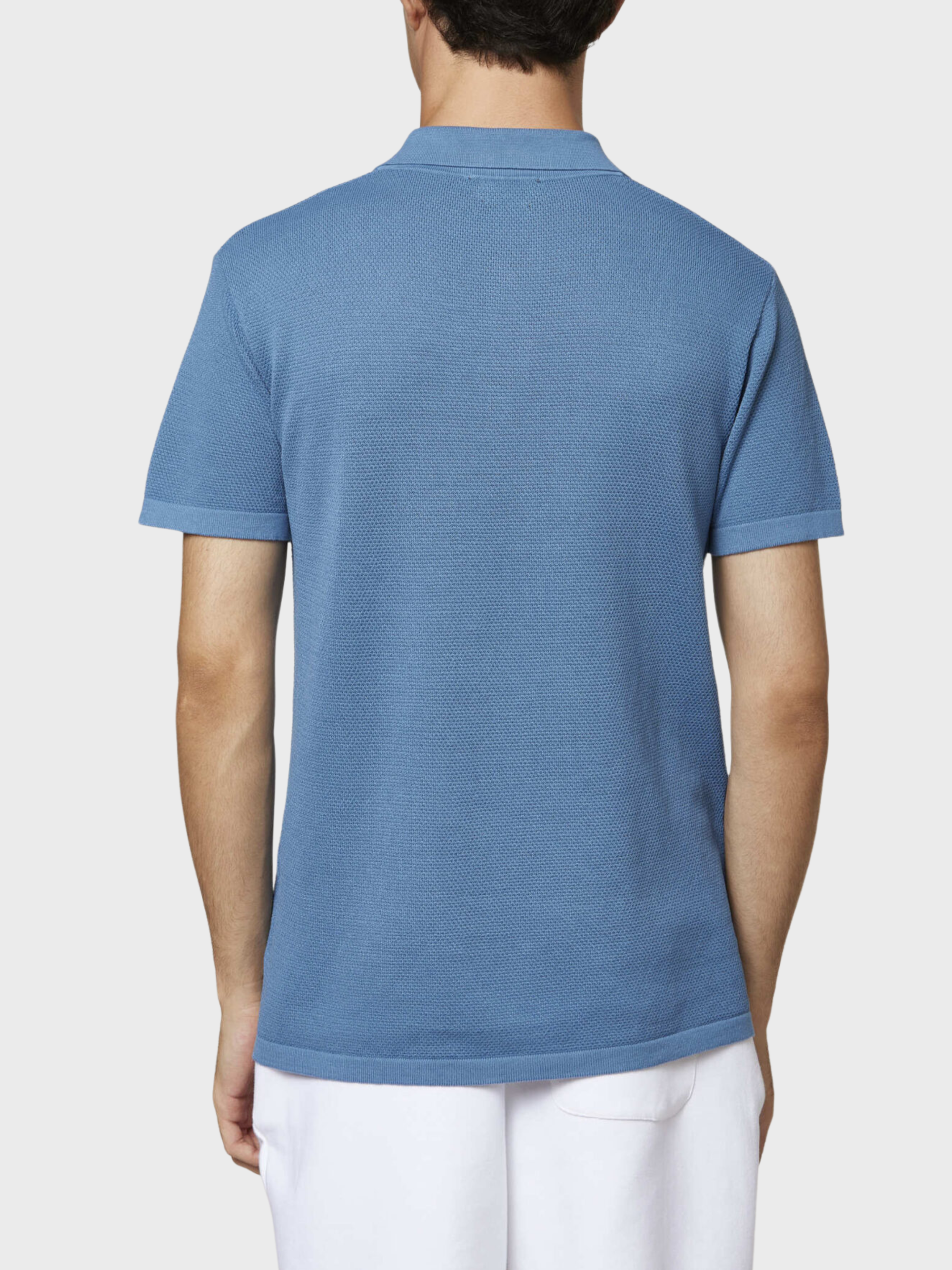 Fiesoli Textured Knit Polo - Avio-Men's Sweaters-Brooklyn-Vancouver-Yaletown-Canada