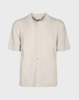 Fiesoli Textured Button Dn W/Tonal Stripe - Panna-Men's Sweaters-Brooklyn-Vancouver-Yaletown-Canada