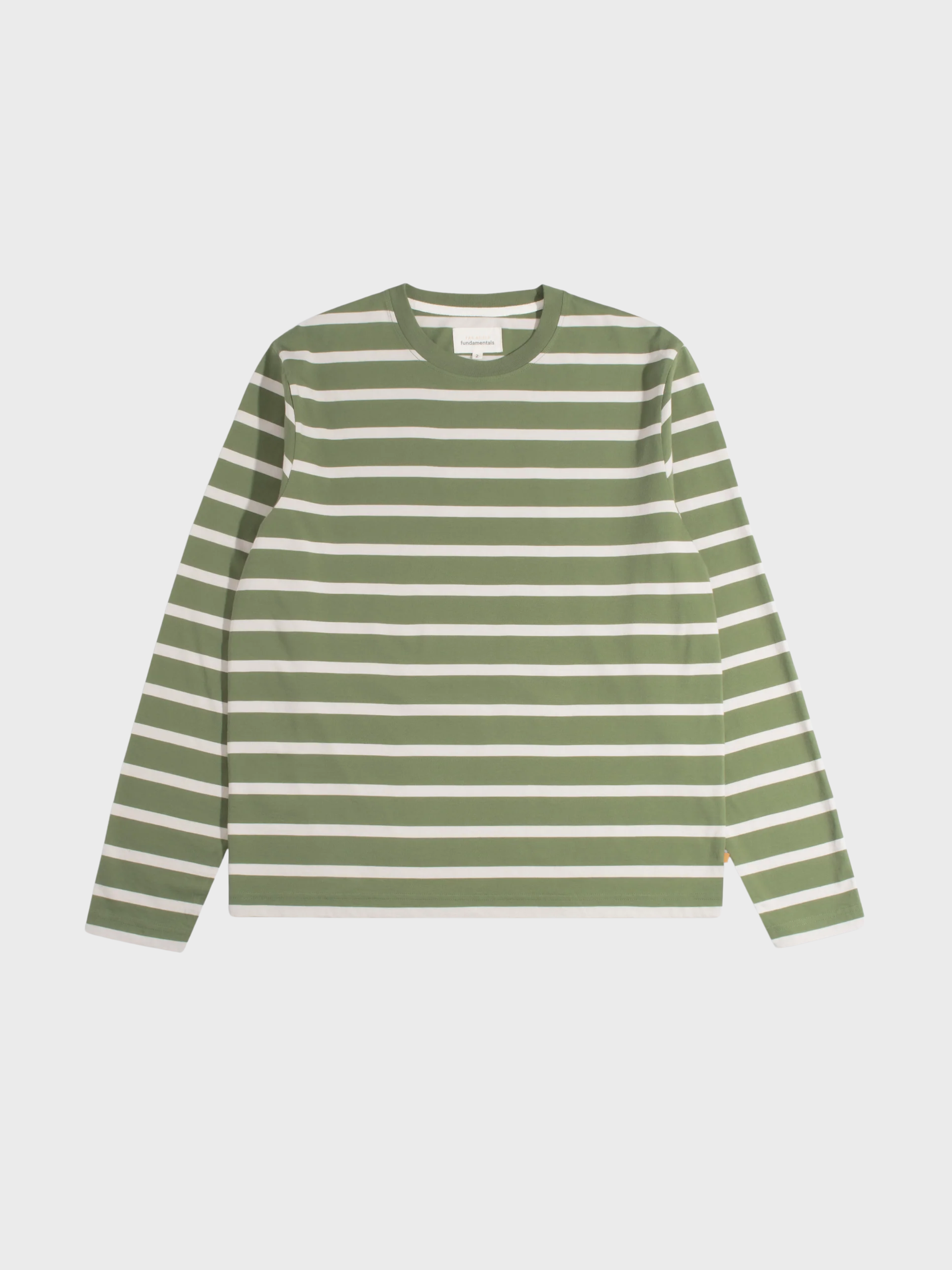 Far Afield Breton Stripe Long Sleeved T-Shirt - Green/Sand-Men's T-Shirts-Brooklyn-Vancouver-Yaletown-Canada
