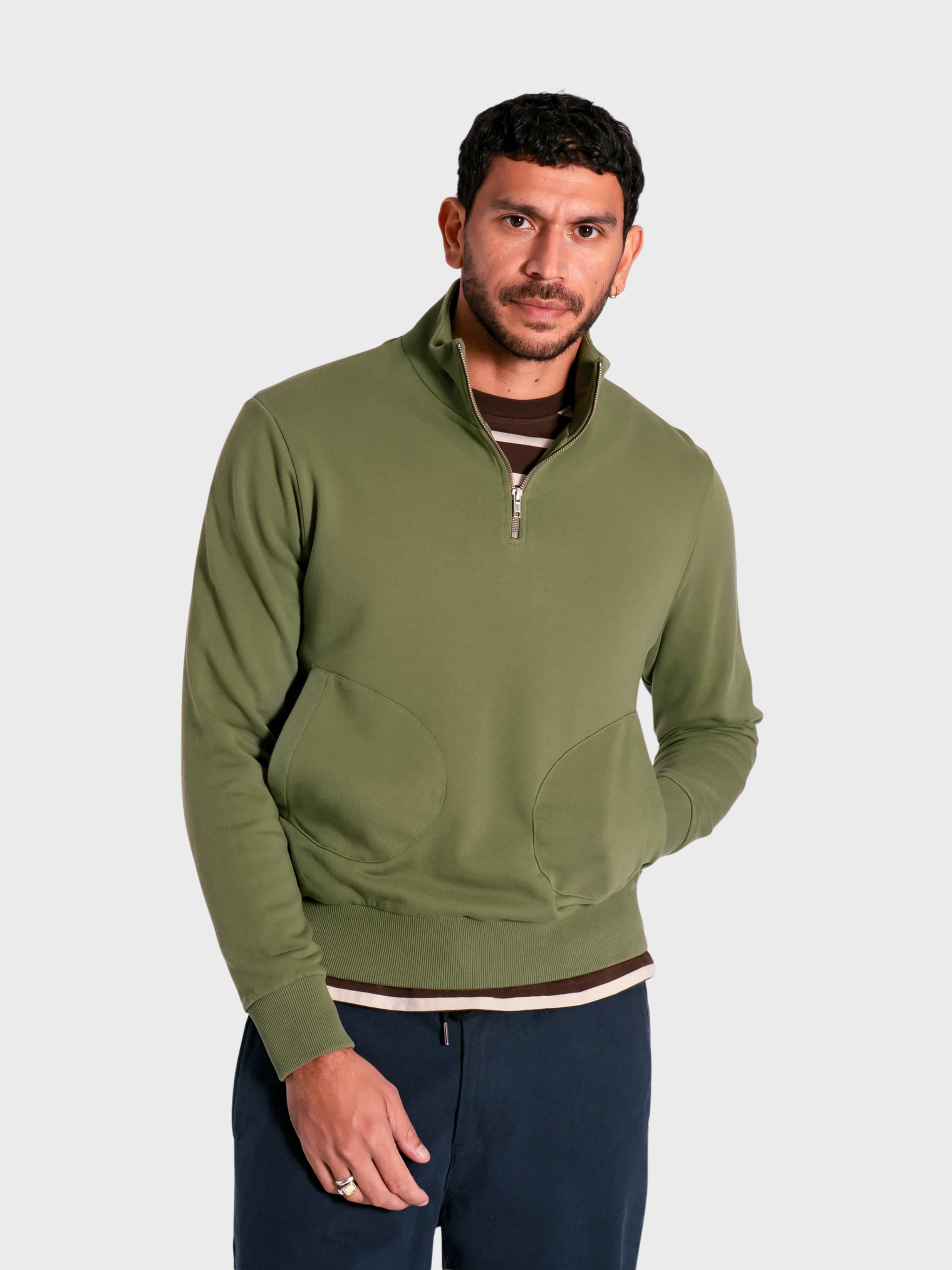 Far Afield Funnel Neck Sweatshirt - Green-Men's Sweatshirts-Brooklyn-Vancouver-Yaletown-Canada