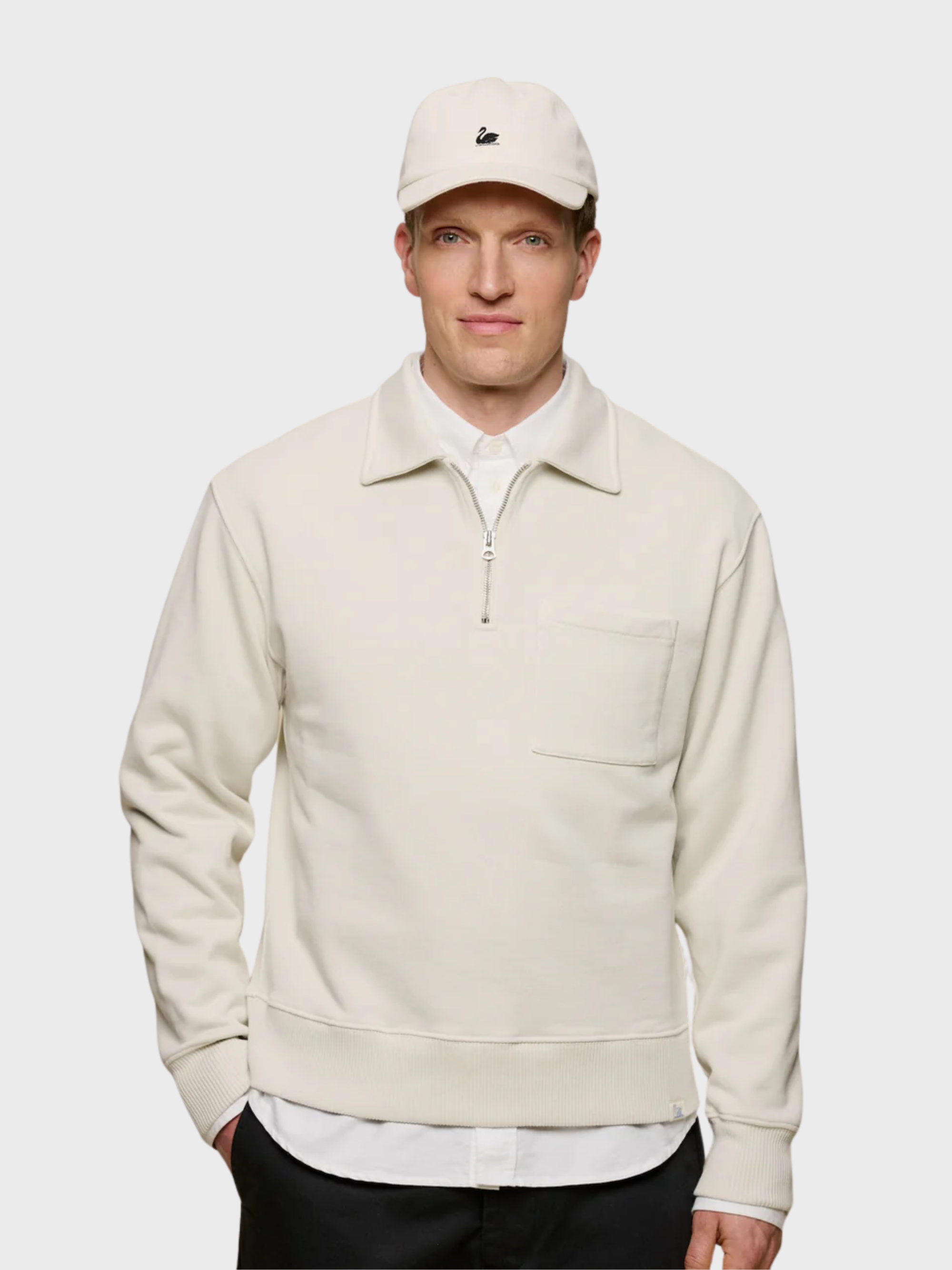 Merz Authentic Fleece Half-Zip Sweatshirt - Nature-Men's Sweatshirts-Brooklyn-Vancouver-Yaletown-Canada