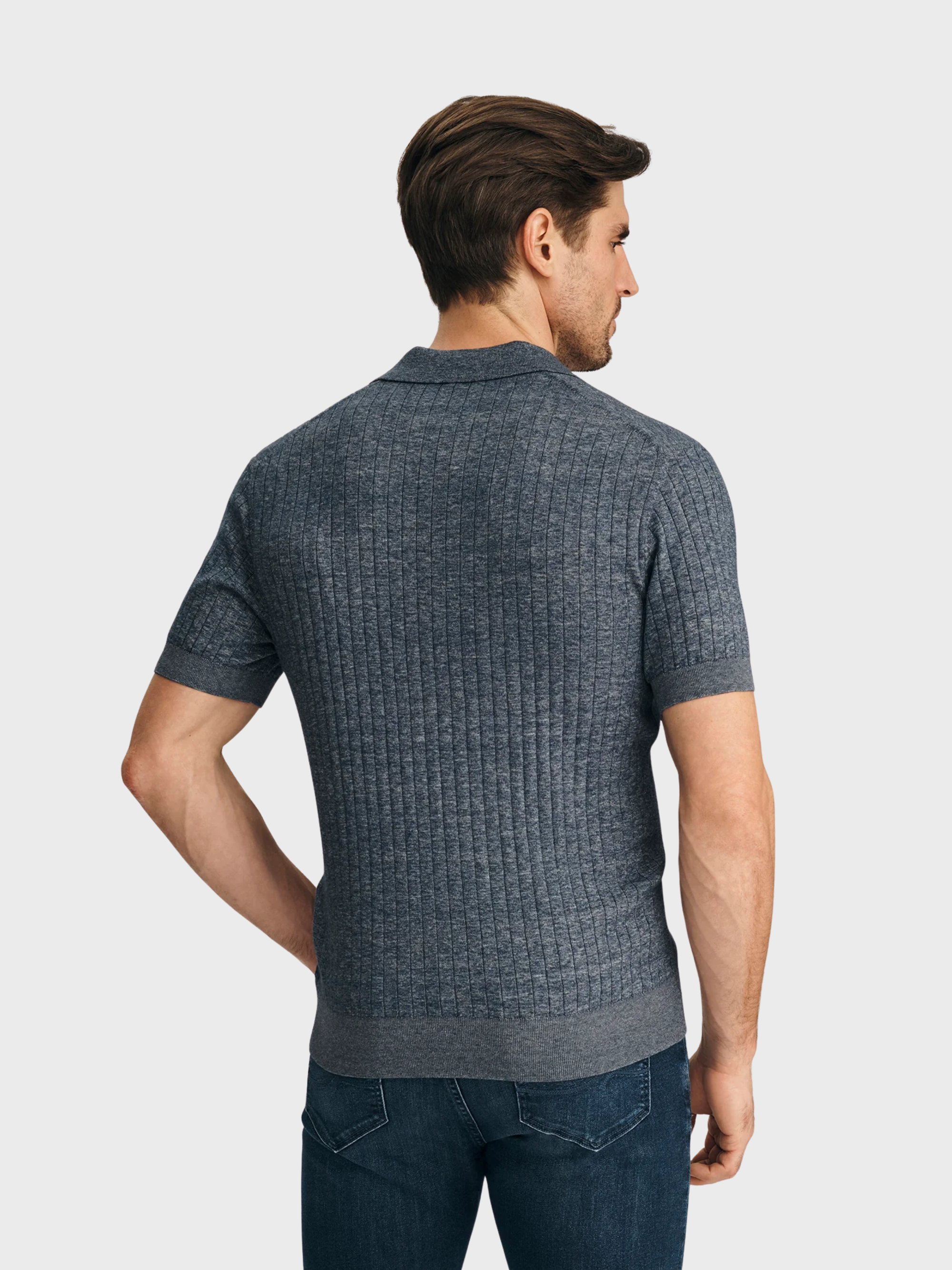 34 Heritage Melange Sweater Indigo-Men's Sweaters-Brooklyn-Vancouver-Yaletown-Canada