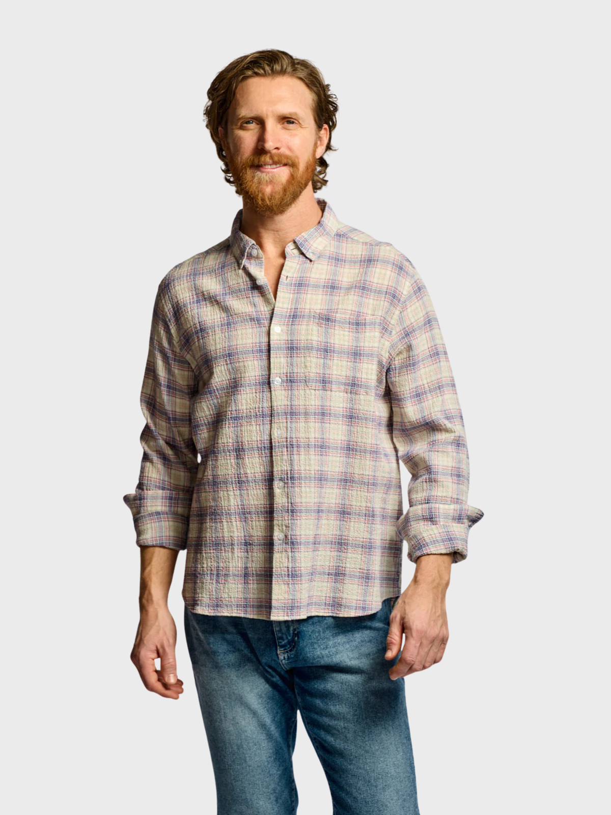 Easy Mondays Crinkle Button Down Carousel-Men's Shirts-Brooklyn-Vancouver-Yaletown-Canada