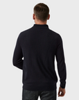 34 Heritage Cashmere Quarter Zip Sweater Dark Navy-Men's Sweaters-Brooklyn-Vancouver-Yaletown-Canada