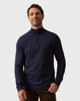 34 Heritage Quarter Zip Sweater Navy-Men's Sweaters-Brooklyn-Vancouver-Yaletown-Canada