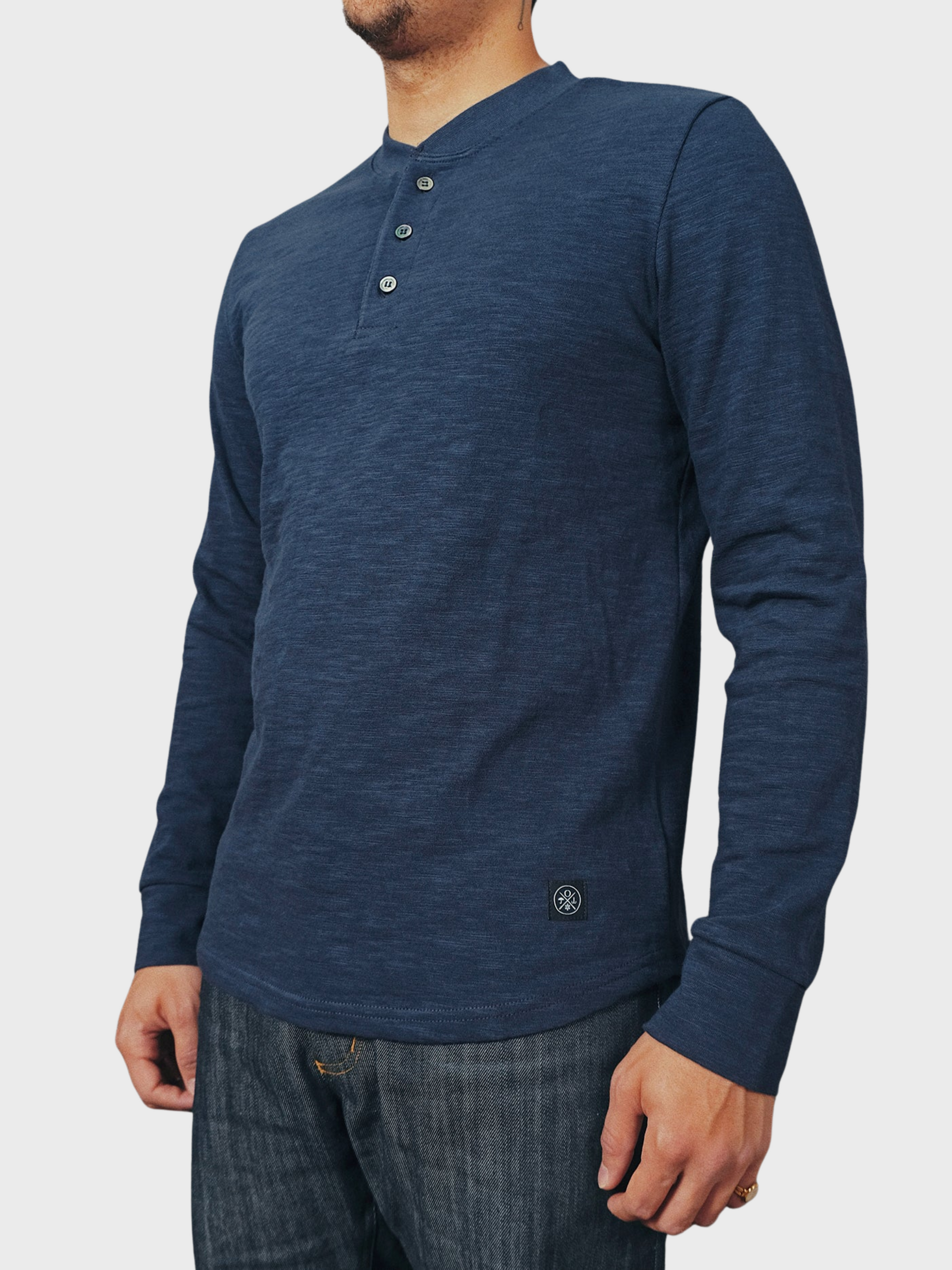 Outclass Double Slub L/S Henley - Navy-Men's T-Shirts-Brooklyn-Vancouver-Yaletown-Canada