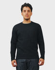 Outclass Double Slub L/S Pocket T-Shirt - Black-Men's T-Shirts-Brooklyn-Vancouver-Yaletown-Canada