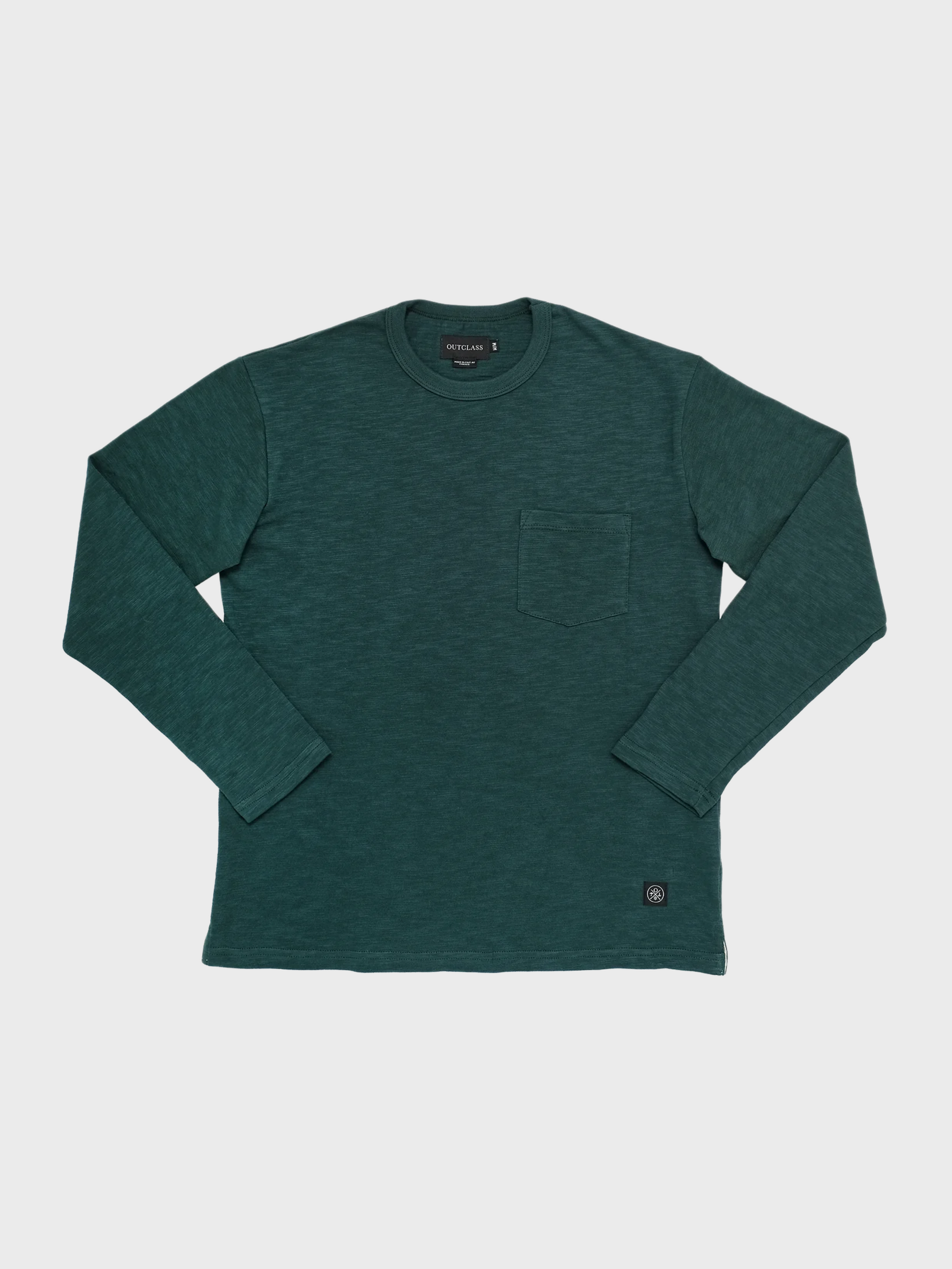 Outclass Double Slub L/S Pocket T-Shirt - Spruce-Men's T-Shirts-Brooklyn-Vancouver-Yaletown-Canada
