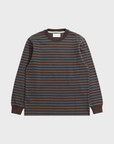 Far Afield Breton Stripe T-Shirt - Yarn Dyed - Grey/Brown-Men's Shirts-Brooklyn-Vancouver-Yaletown-Canada