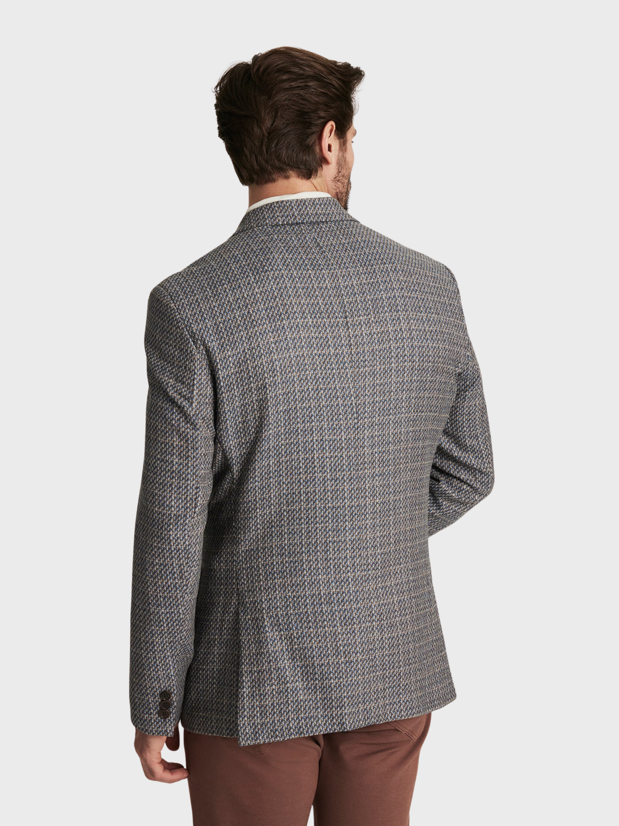 34 Heritage Matteo Mini Checked Blazer Dark Blue-Men's Blazers-Brooklyn-Vancouver-Yaletown-Canada