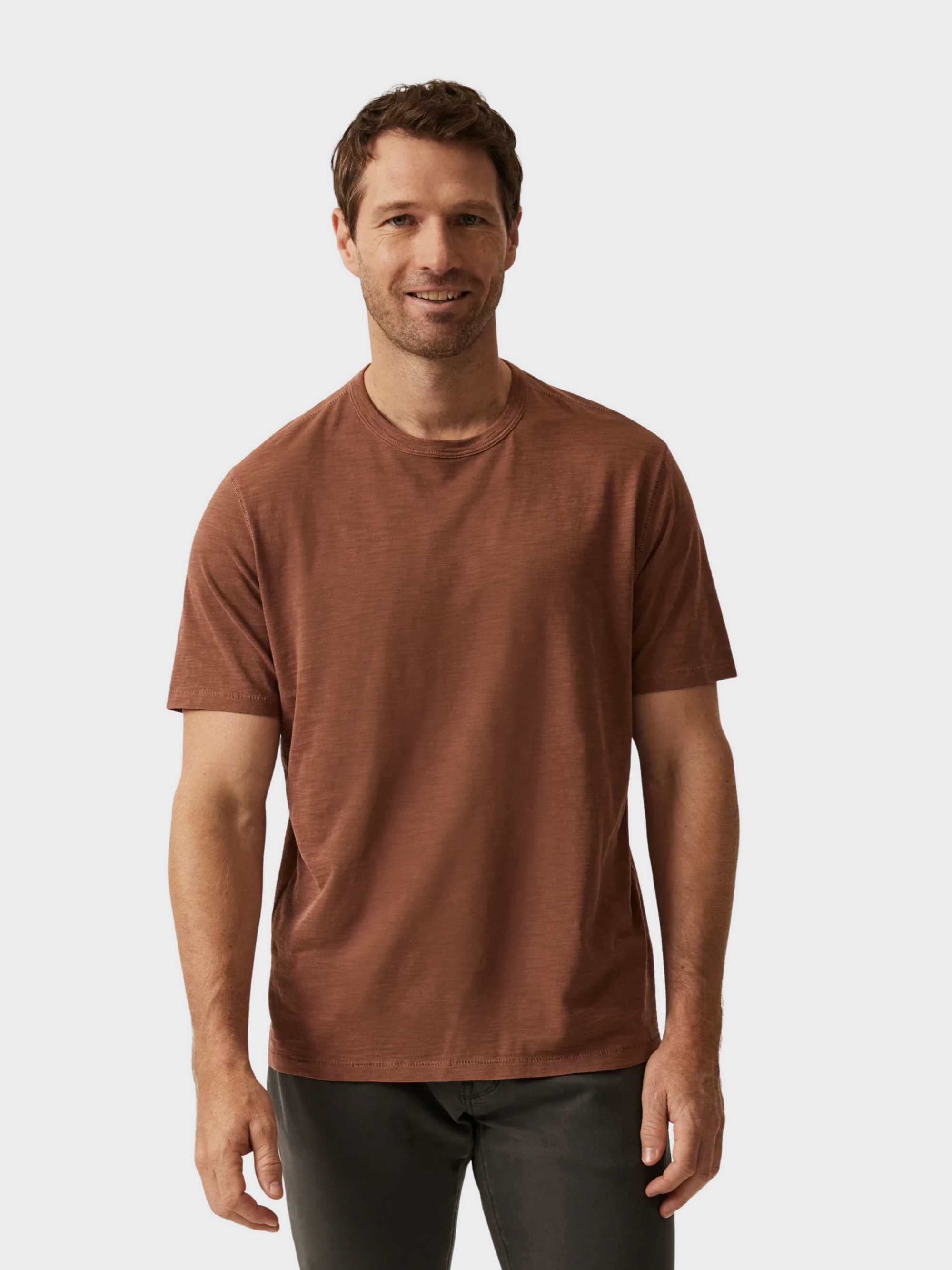 34 Heritage Slub Crew Neck T-Shirt Cinnamon-Men's T-Shirts-Brooklyn-Vancouver-Yaletown-Canada