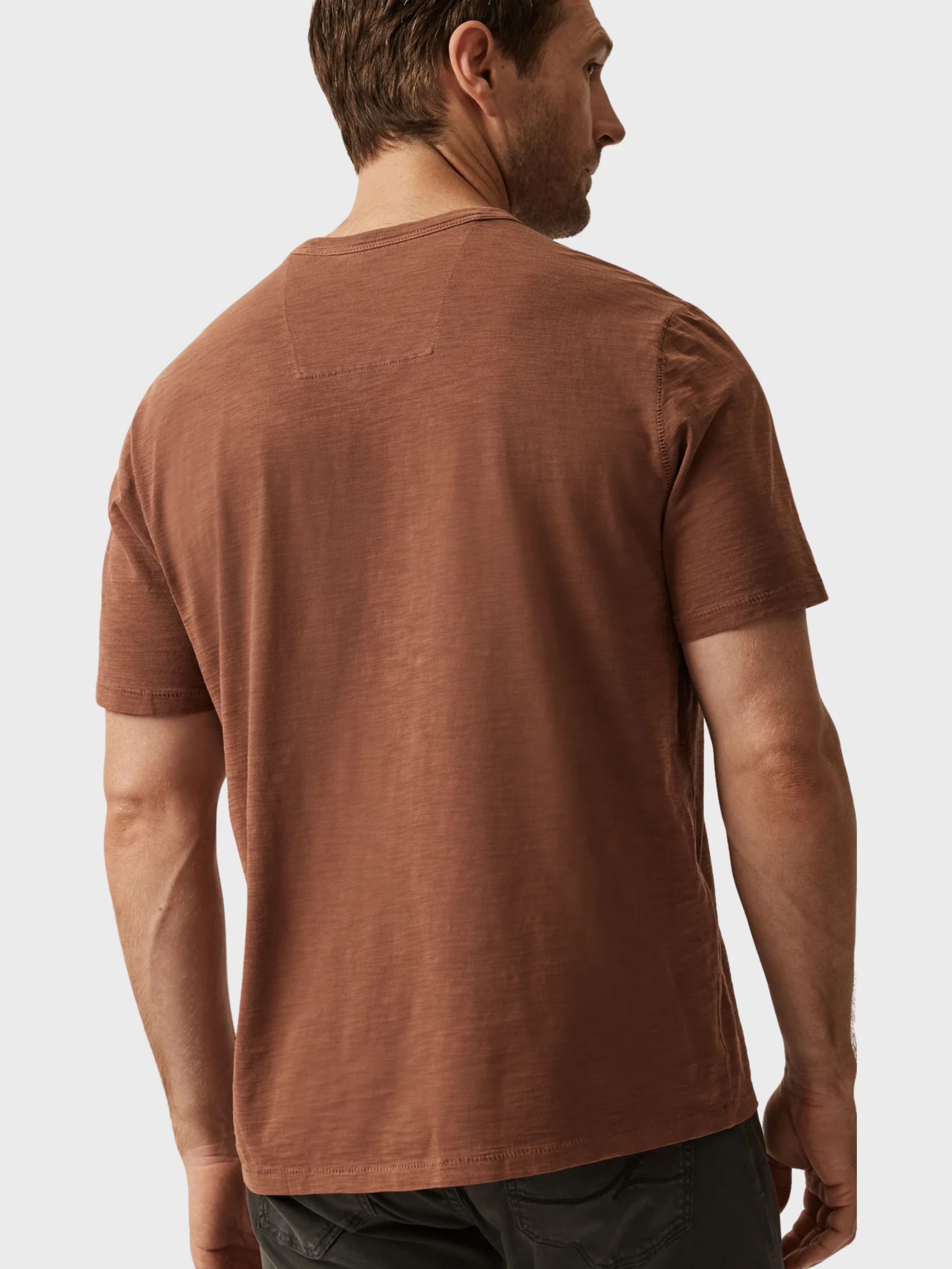 34 Heritage Slub Crew Neck T-Shirt Cinnamon-Men's T-Shirts-Brooklyn-Vancouver-Yaletown-Canada