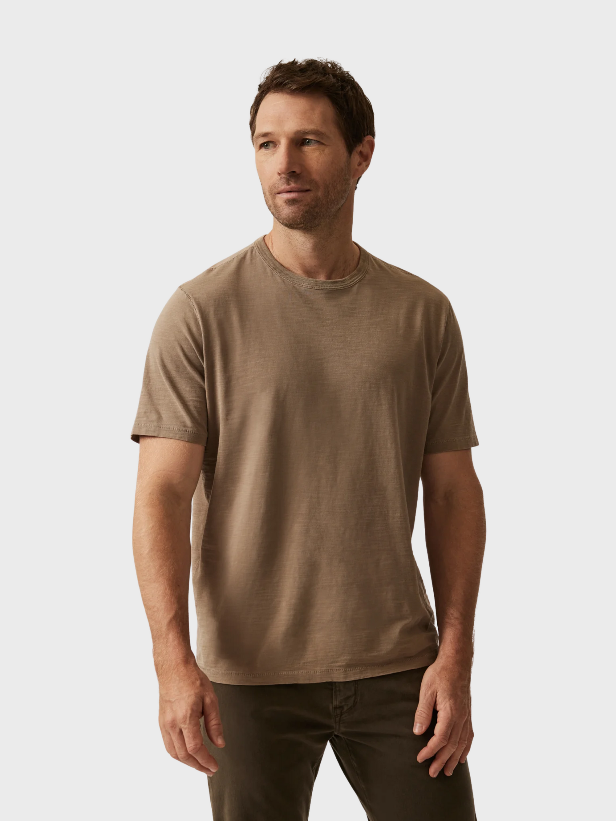 34 Heritage Slub Crew Neck T-Shirt Shitake-Men's T-Shirts-Brooklyn-Vancouver-Yaletown-Canada