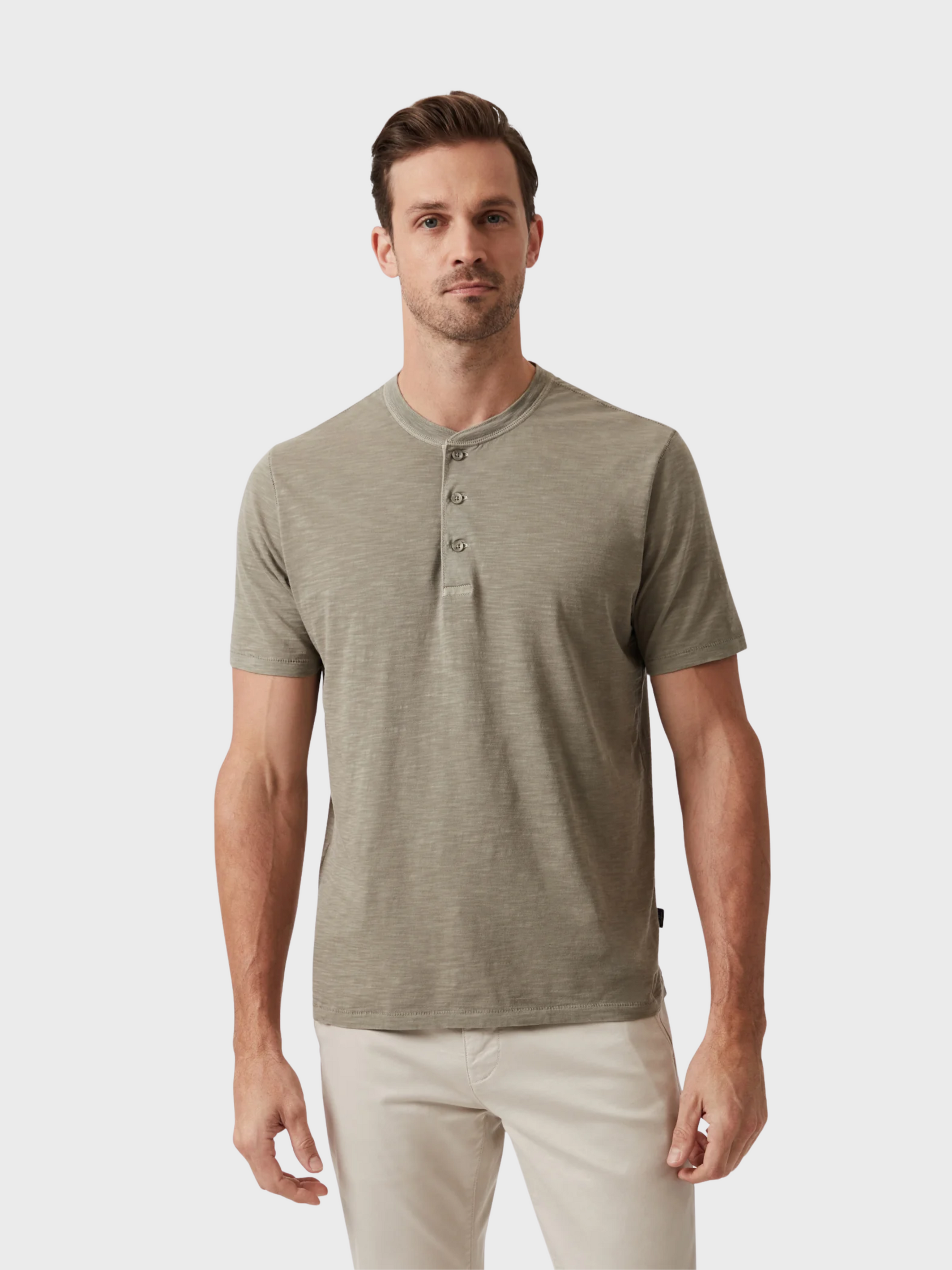 34 Heritage Slub SS Henley Pastel Olive-Men's T-Shirts-Brooklyn-Vancouver-Yaletown-Canada
