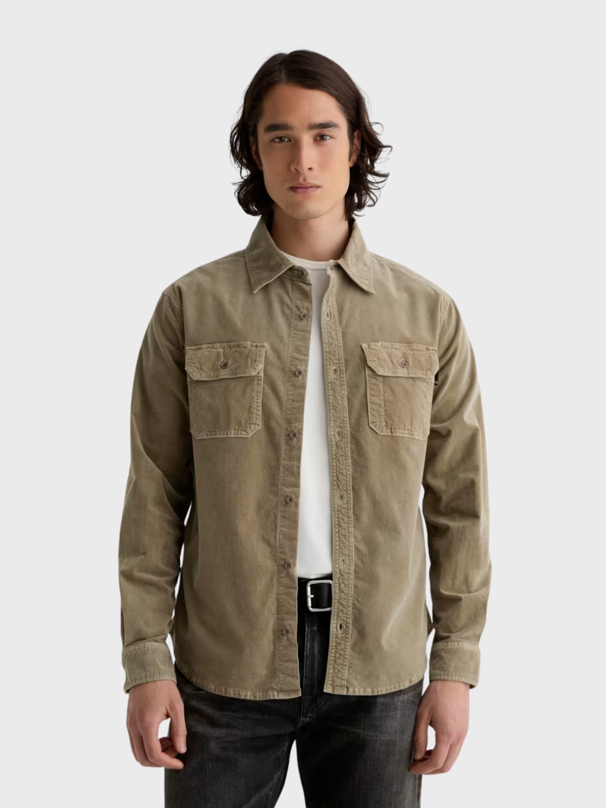 AG Curtis Work Shirt Shirts - Sulfur Industrial Taupe-Men's Shirts-Brooklyn-Vancouver-Yaletown-Canada