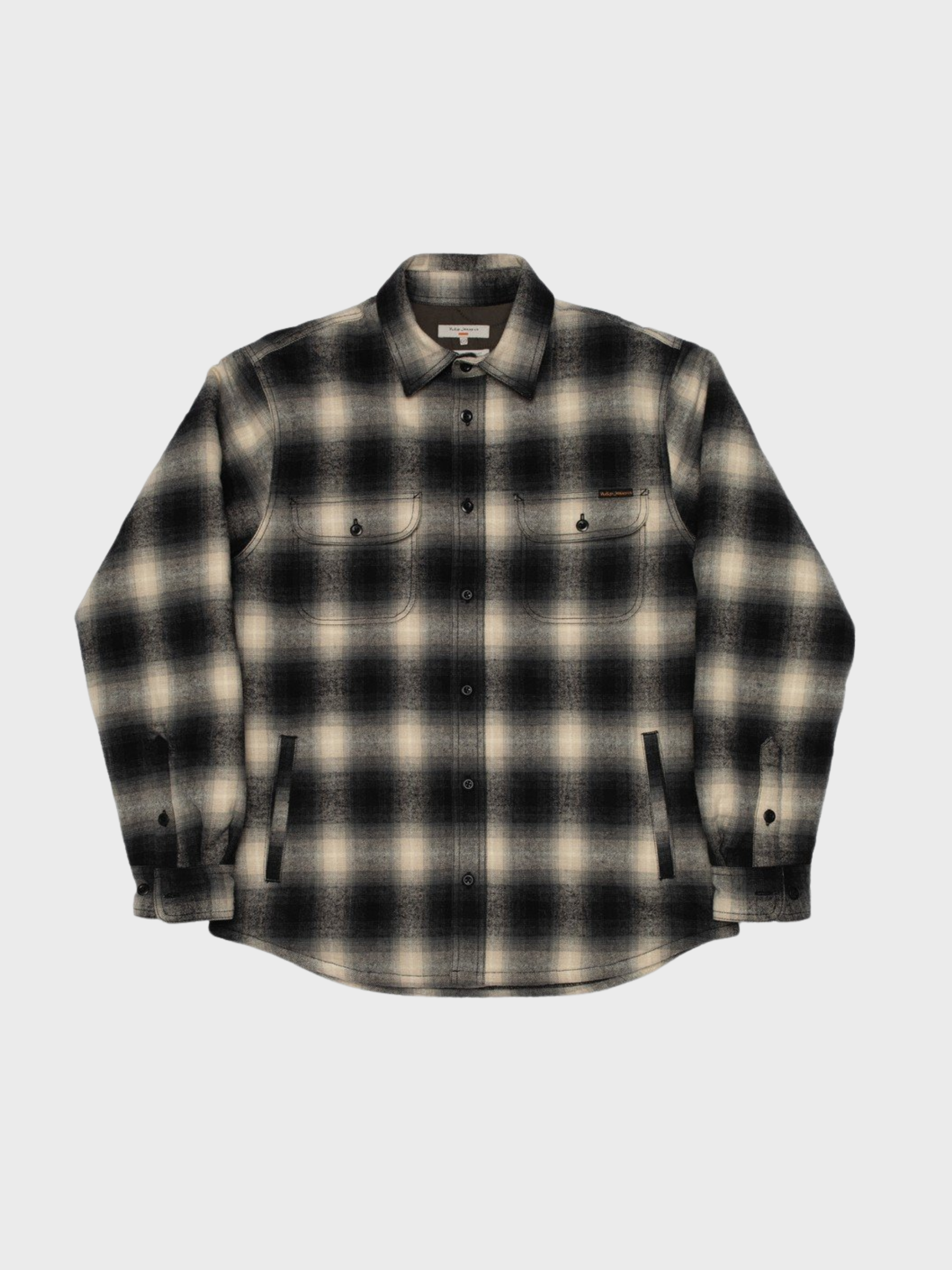 Nudie Glenn Padded Shadow Check Shirt Black-Men's T-Shirts-Brooklyn-Vancouver-Yaletown-Canada