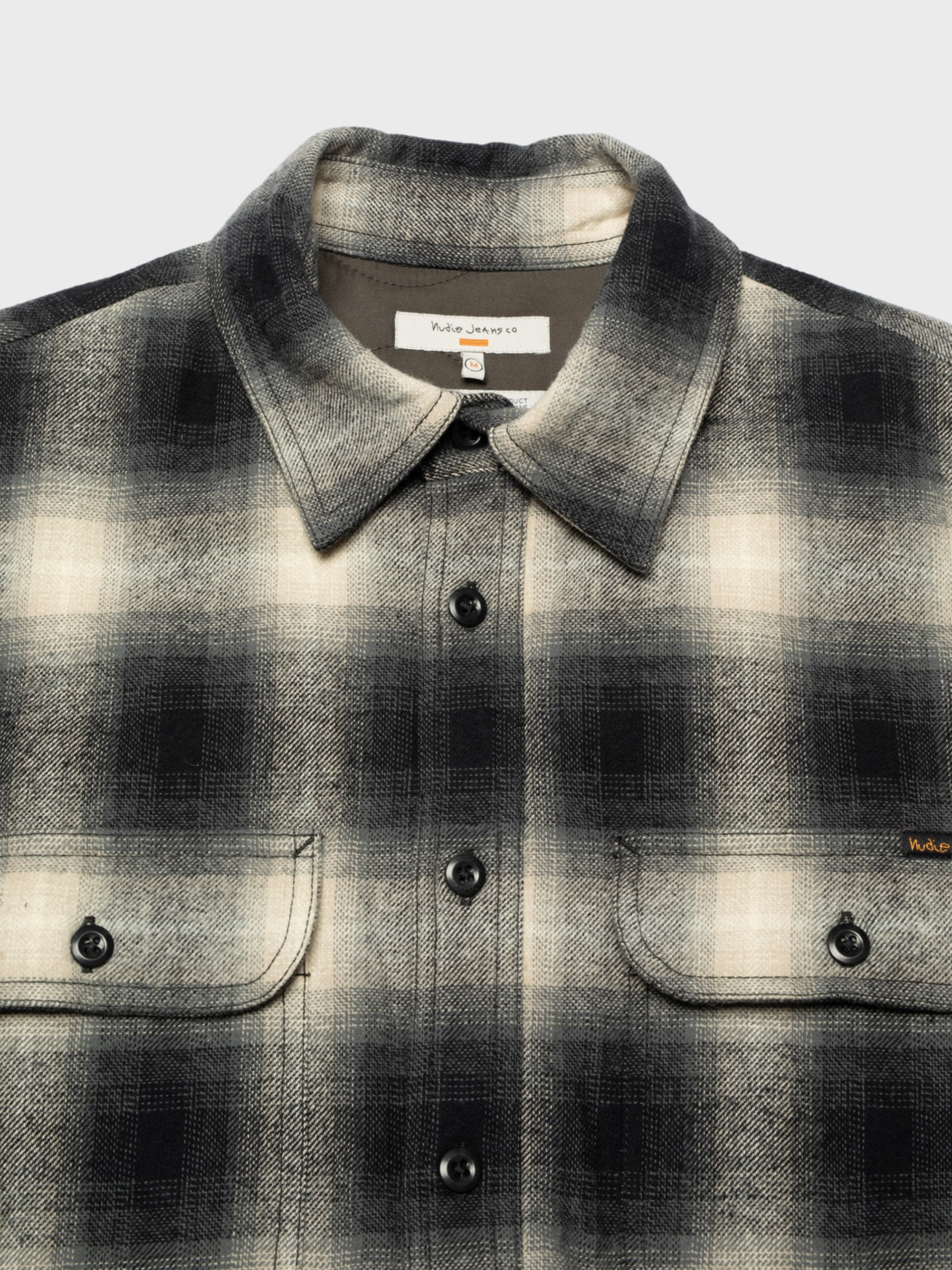 Nudie Glenn Padded Shadow Check Shirt Black-Men's T-Shirts-Brooklyn-Vancouver-Yaletown-Canada