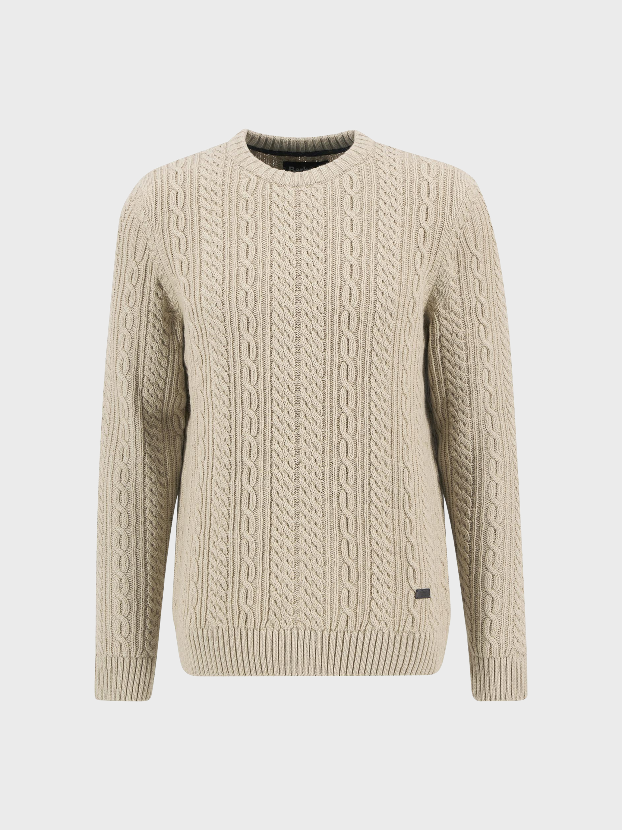 Barbour Lowfen Cable Crew - Stone-Men's Sweaters-Brooklyn-Vancouver-Yaletown-Canada