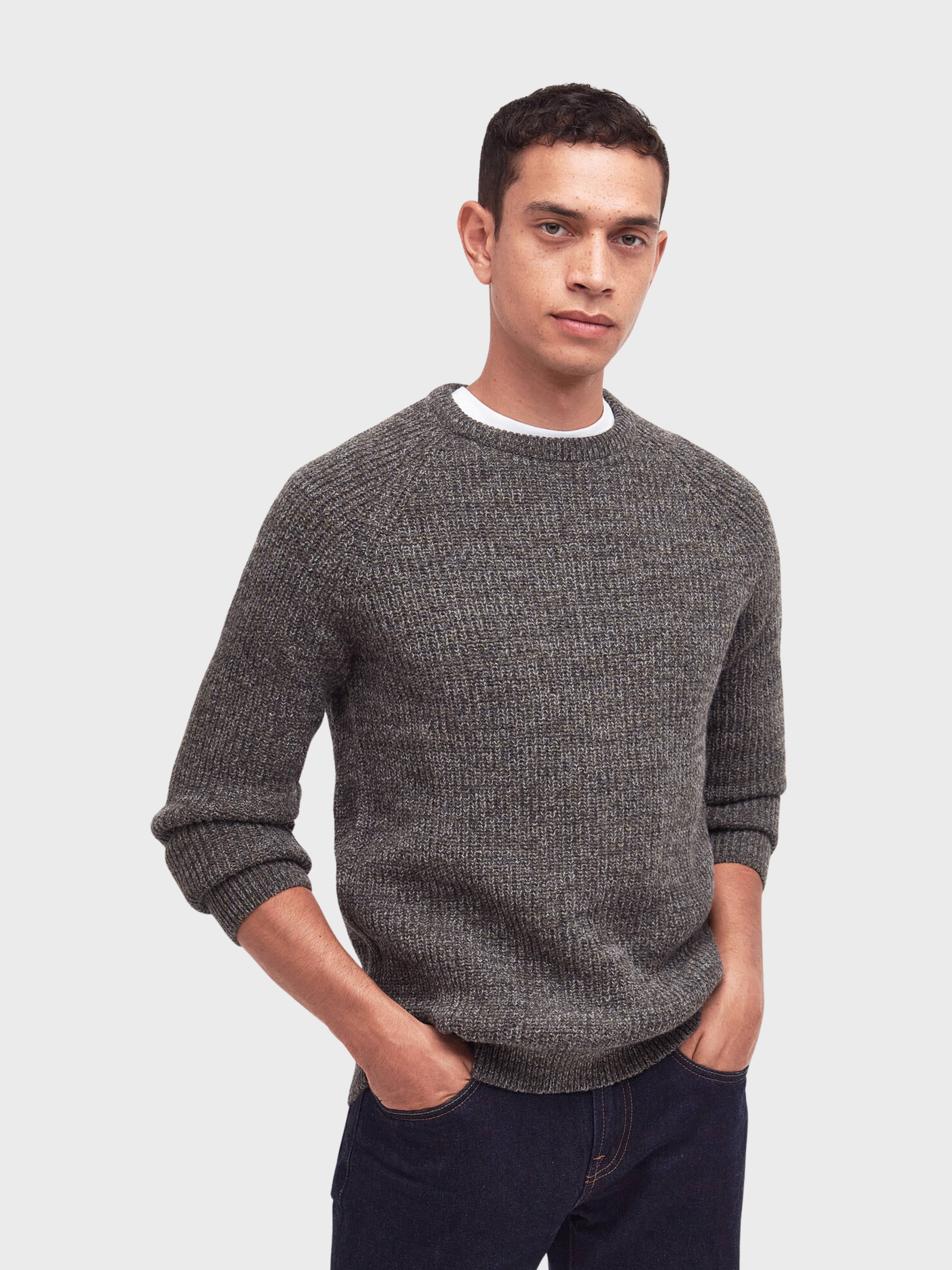 Barbour Horseford Crew Neck Jumper - Olive-Men's Sweaters-Brooklyn-Vancouver-Yaletown-Canada