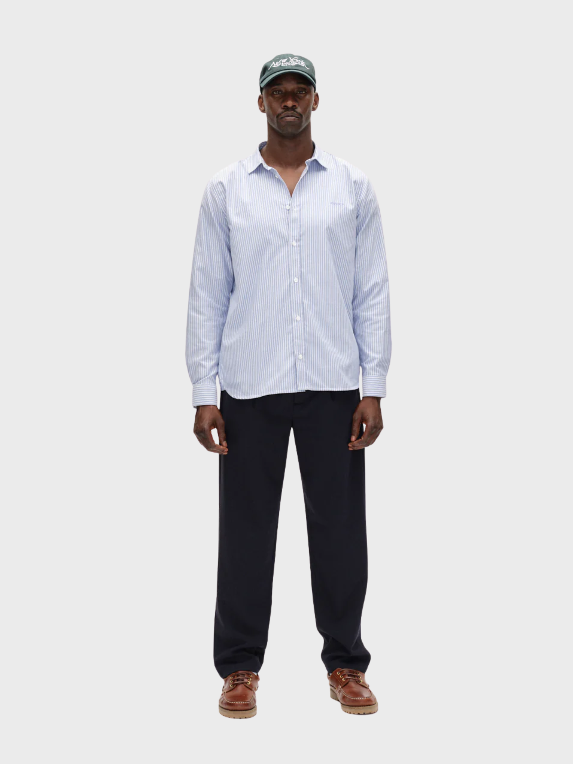 Gabba Sven Reg Crest LS Blue Stripe-Men's T-Shirts-Brooklyn-Vancouver-Yaletown-Canada