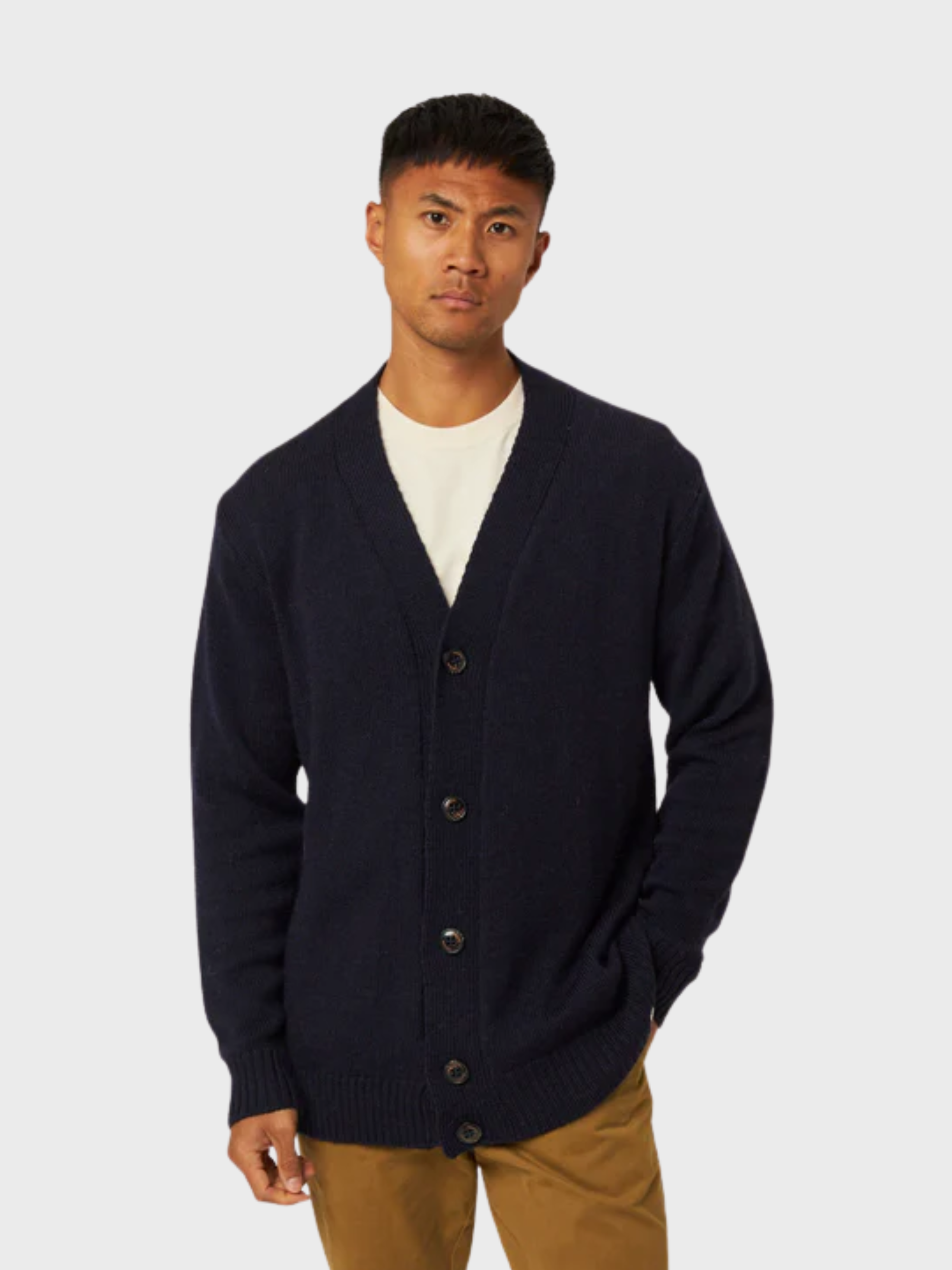 Peregrine Merino Wool Makers Stitch Cardigan Navy-Men's Sweaters-Brooklyn-Vancouver-Yaletown-Canada