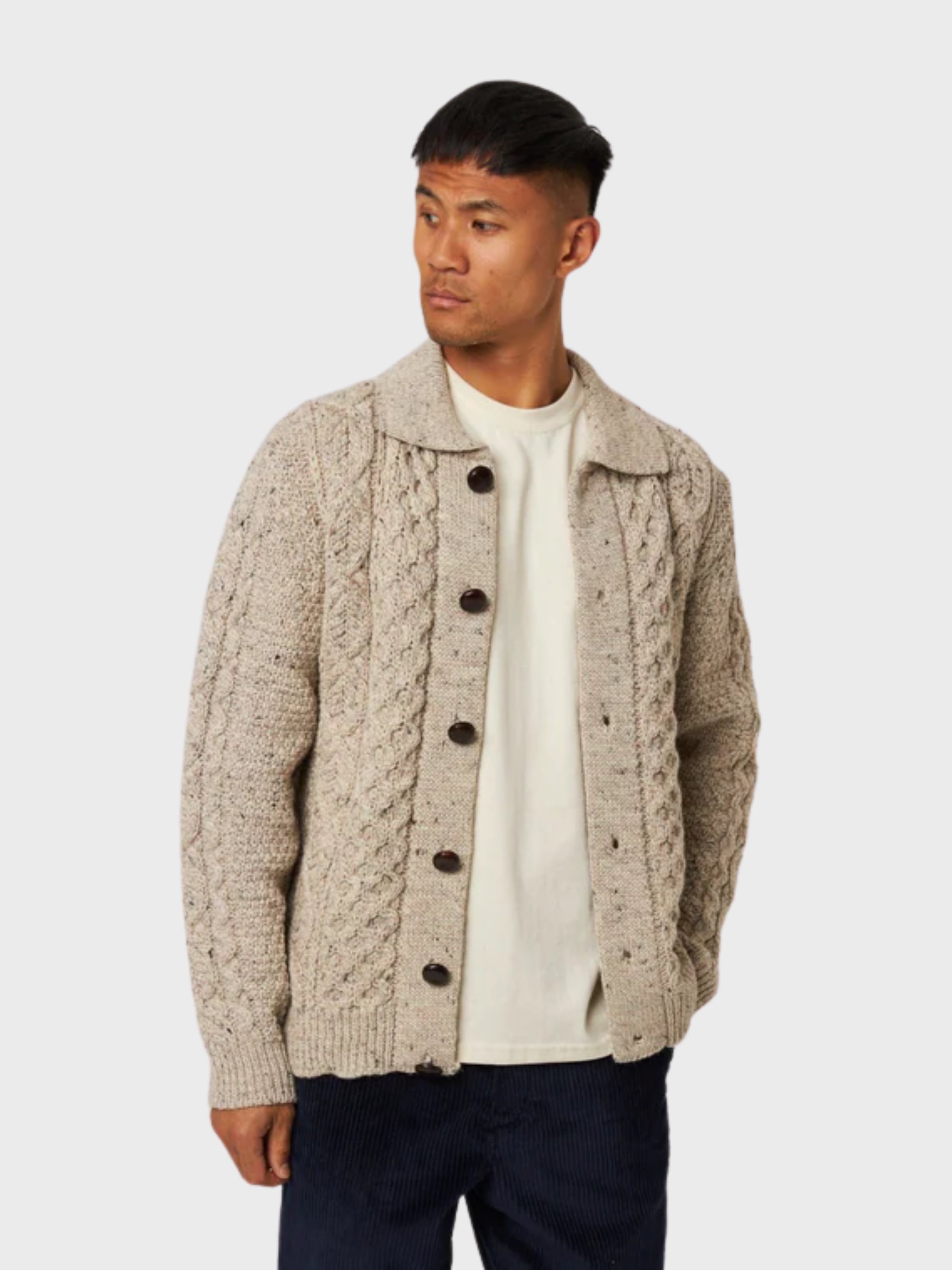 Peregrine Hudson Aran Cardigan - Skiddaw-Men's Sweaters-Brooklyn-Vancouver-Yaletown-Canada