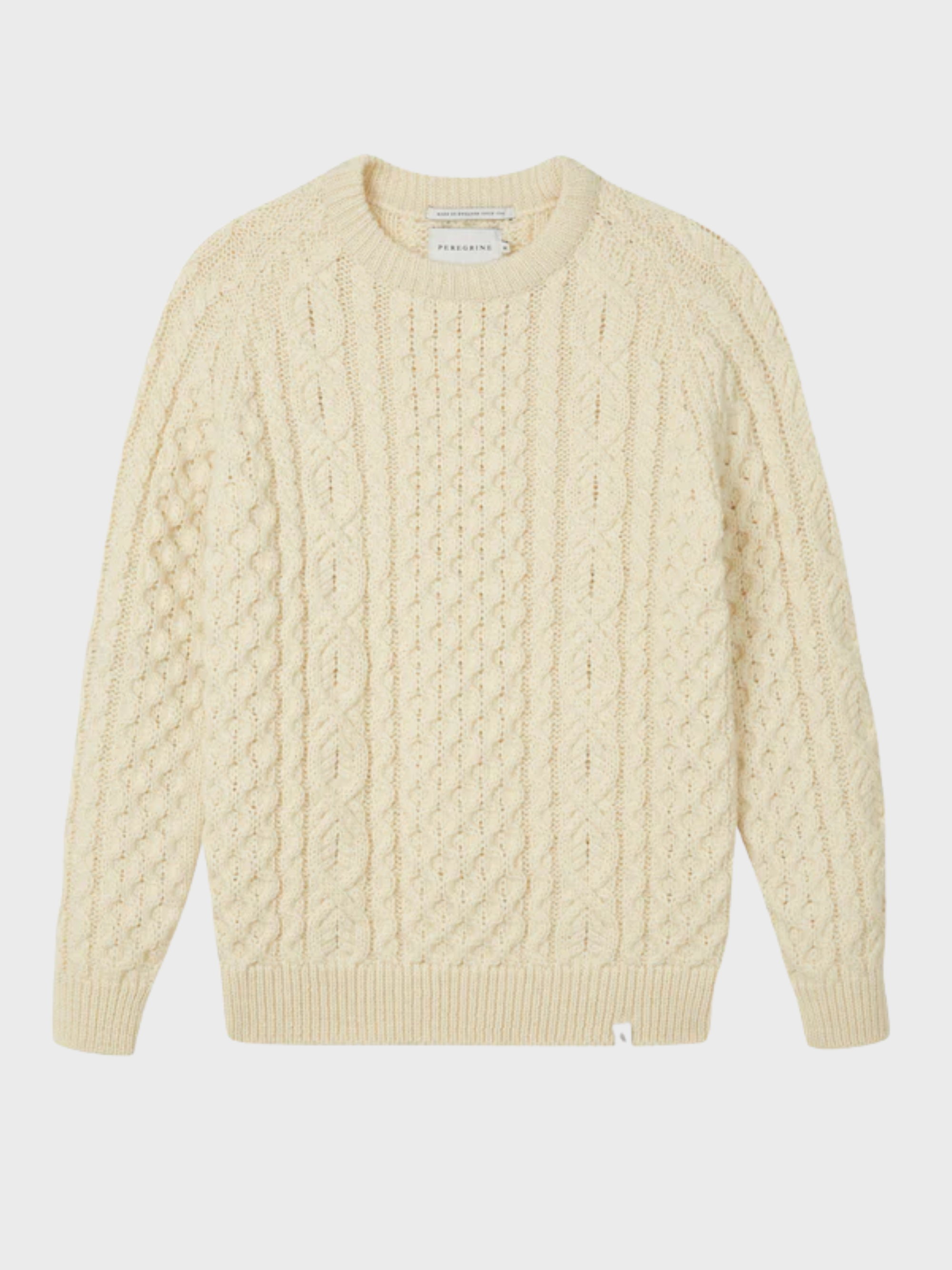 Peregrine Hudson Aran Jumper - Cream-Men's Sweaters-Brooklyn-Vancouver-Yaletown-Canada