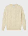 Peregrine Hudson Aran Jumper - Cream-Men's Sweaters-Brooklyn-Vancouver-Yaletown-Canada