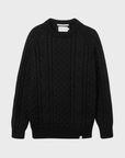 Peregrine Hudson Aran Jumper - Navy-Men's Sweaters-Brooklyn-Vancouver-Yaletown-Canada