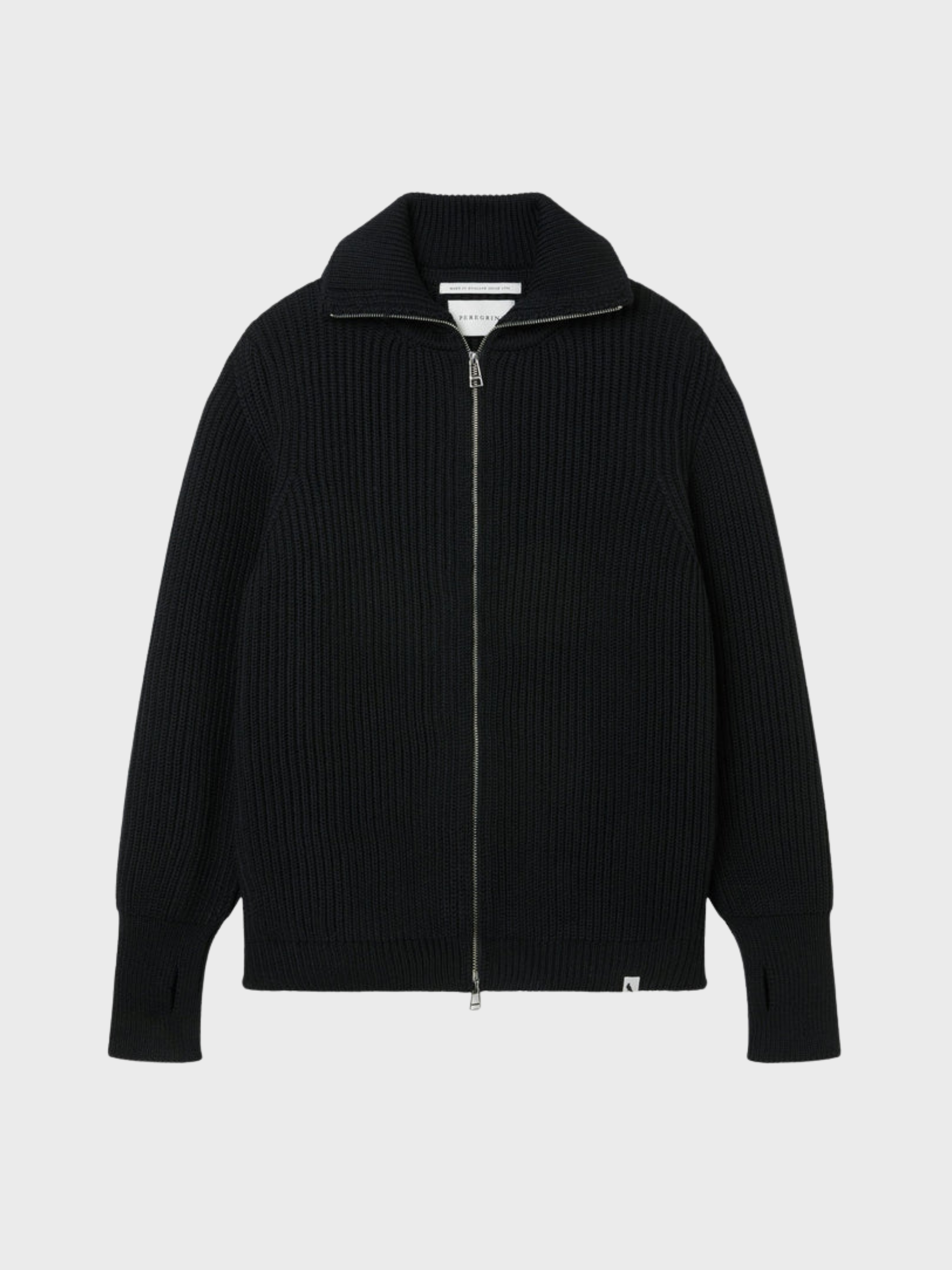 Peregrine Fisherman Cardigan - Black-Men's Sweaters-Brooklyn-Vancouver-Yaletown-Canada