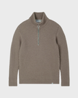 Peregrine Birchall Quarter Zip Jumper - Oak-Men's Sweaters-Brooklyn-Vancouver-Yaletown-Canada